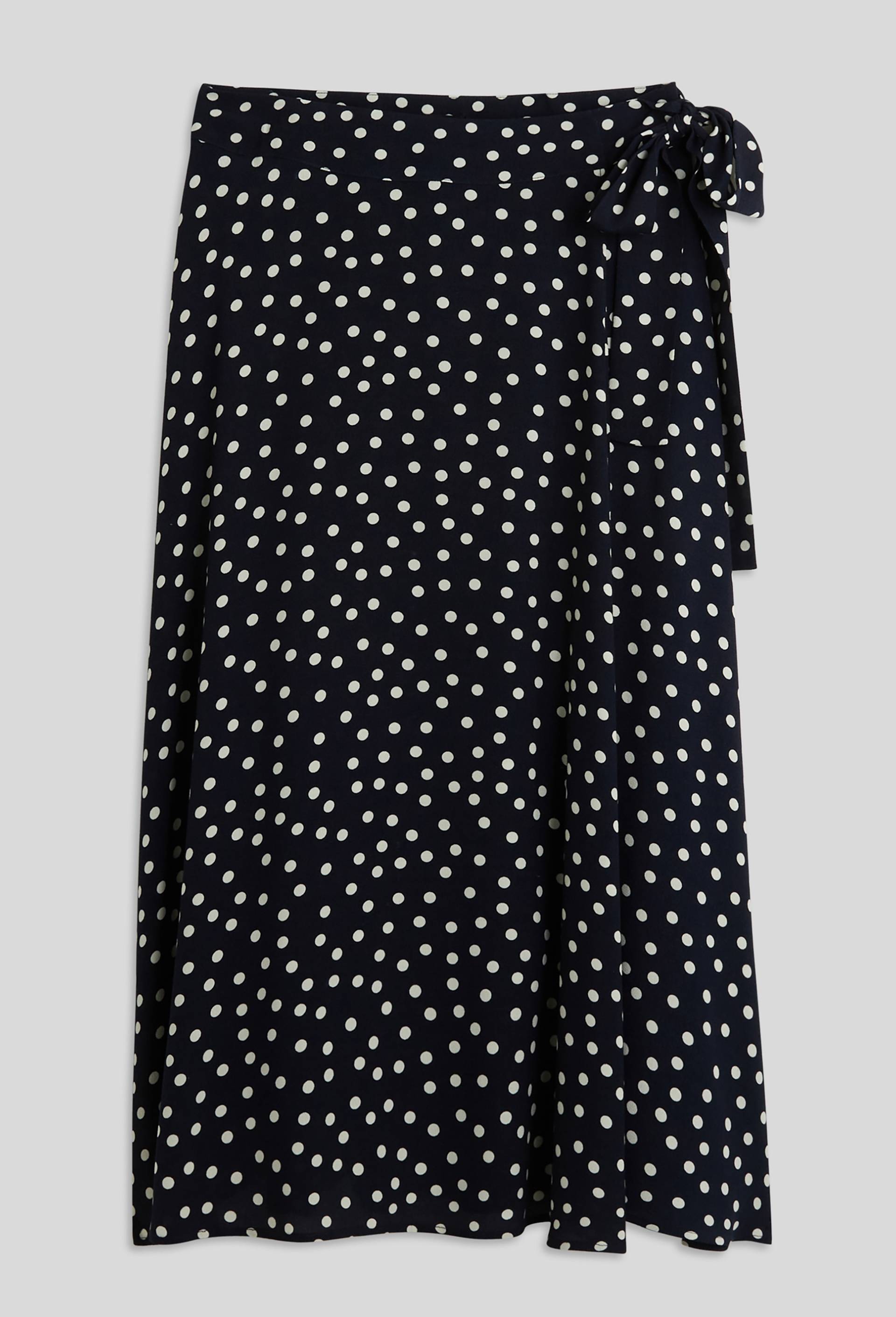 Jupe midi portefeuille imprimée, certifiée OEKO-TEX et EcoVero, Bleu foncé, large image number 2