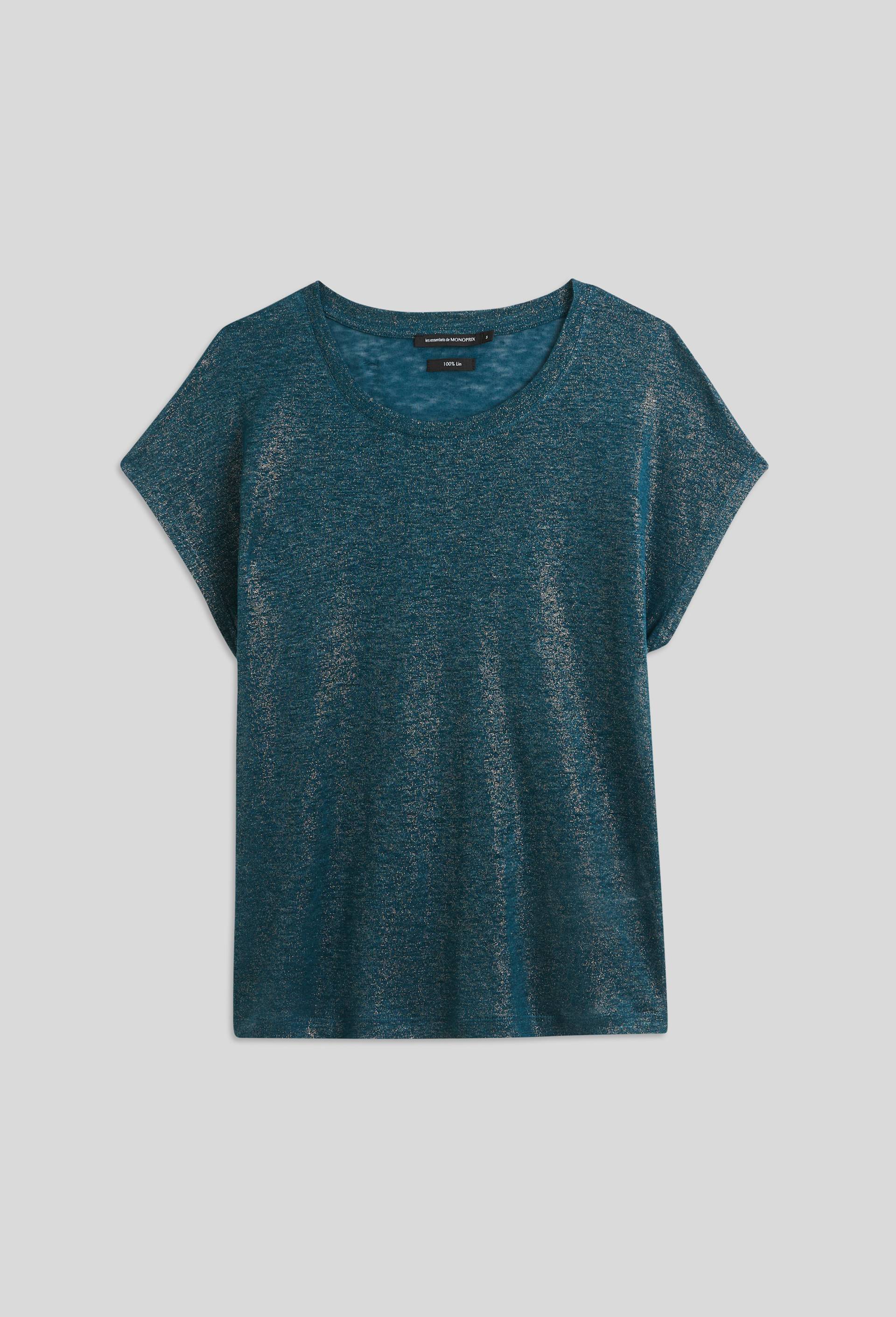 T-shirt irisé en lin, certifié European Flax, Bleu, large image number 2.0