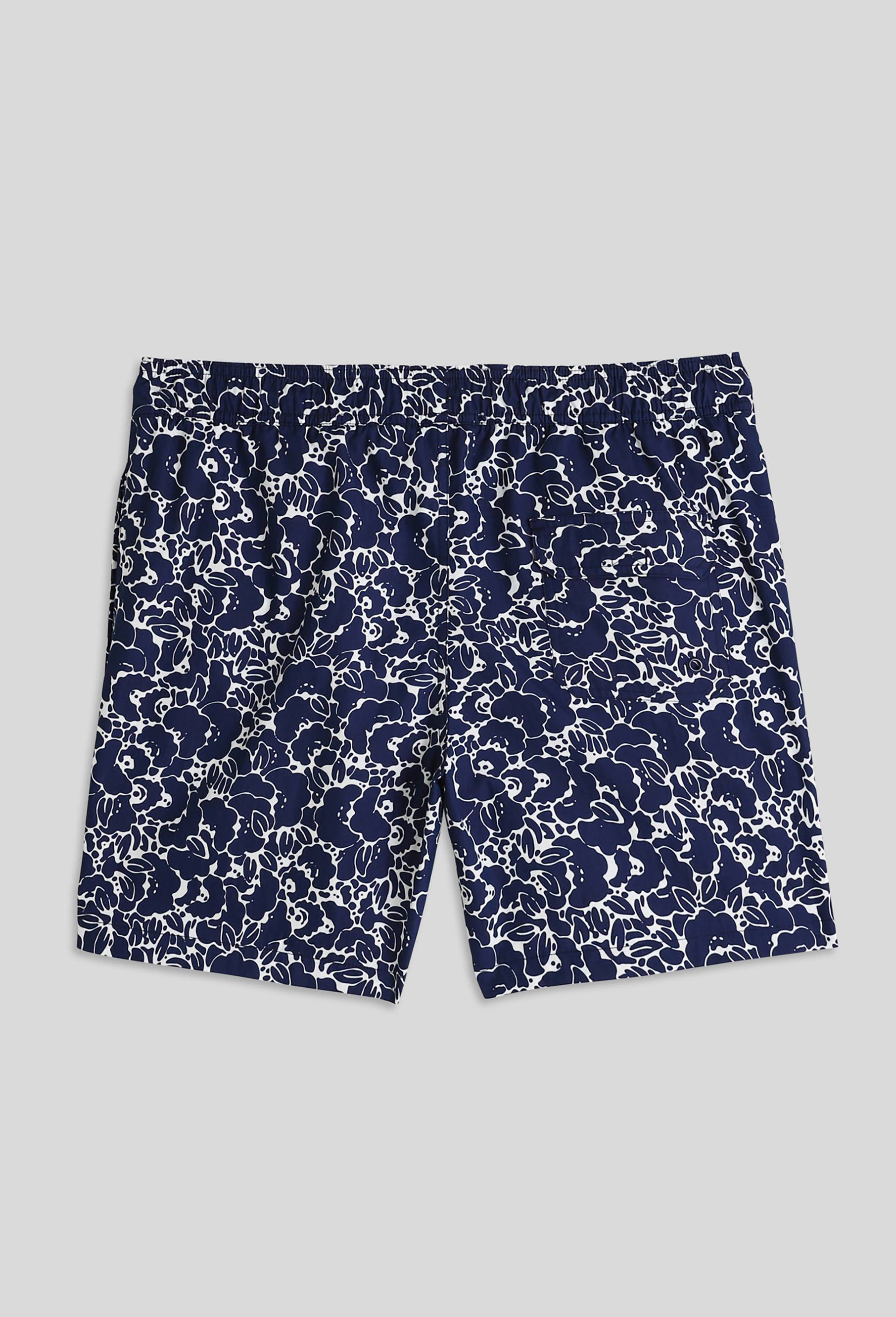 Short de bain imprimé fleur, Oeko-tex, Bleu foncé, large image number 1.0