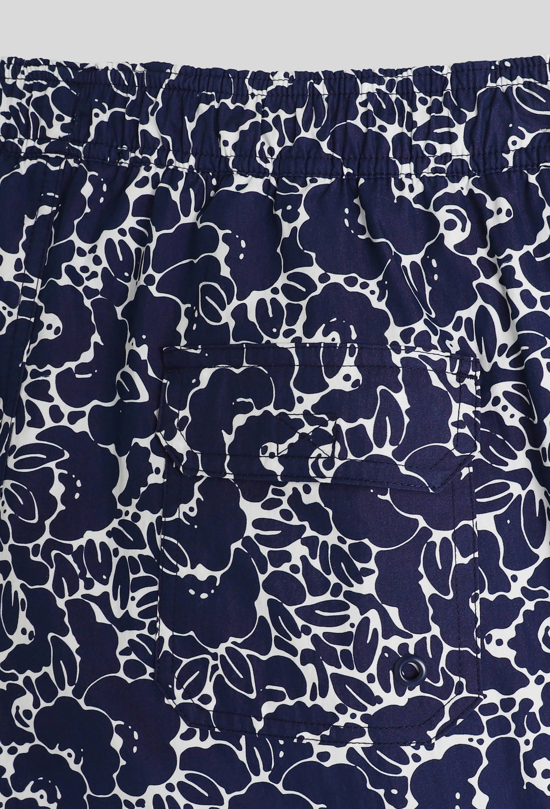 Short de bain imprimé fleur, Oeko-tex, Bleu foncé, large image number 2