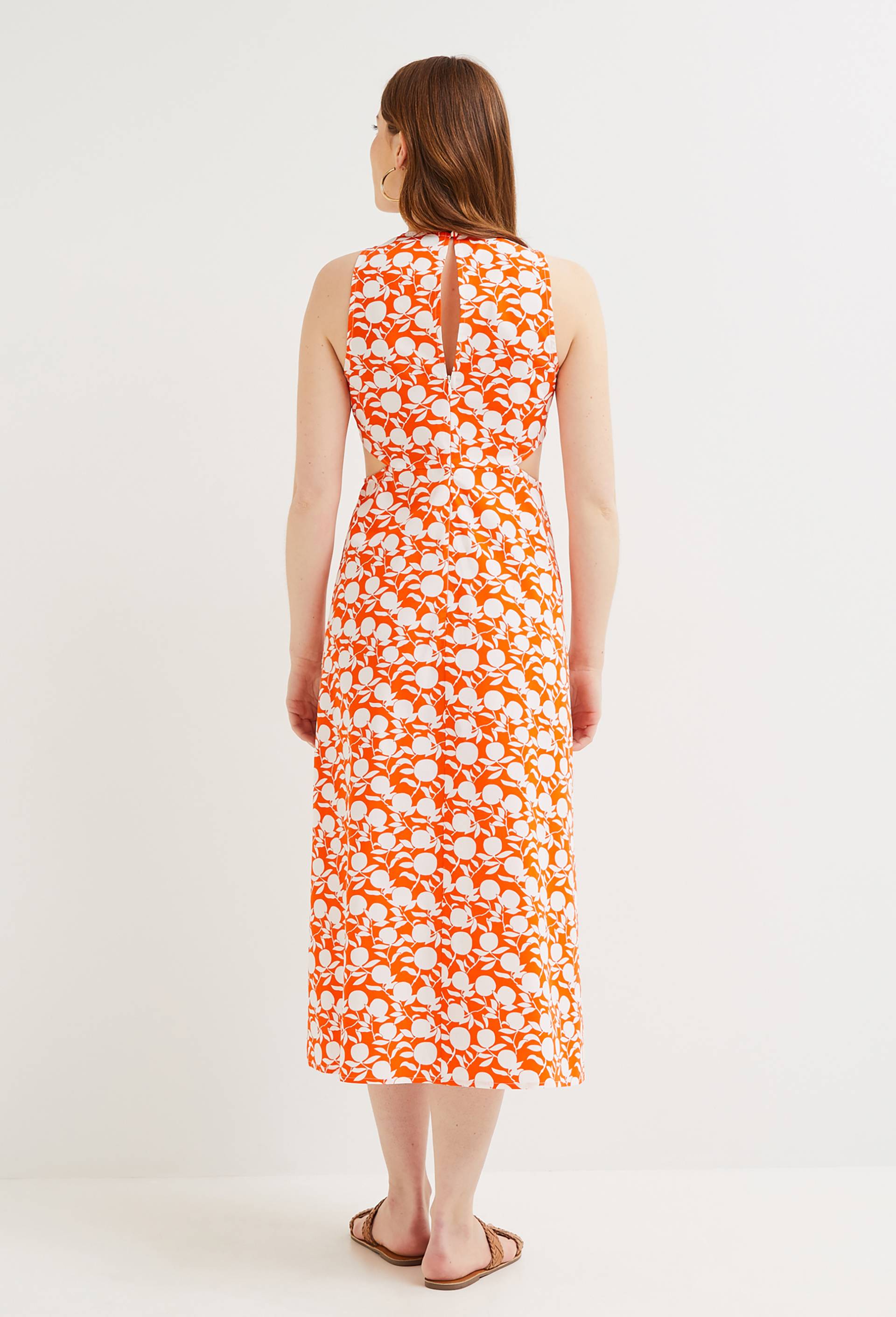 Robe droite imprim&eacute;e en coton BIO, Orange, large image number 1
