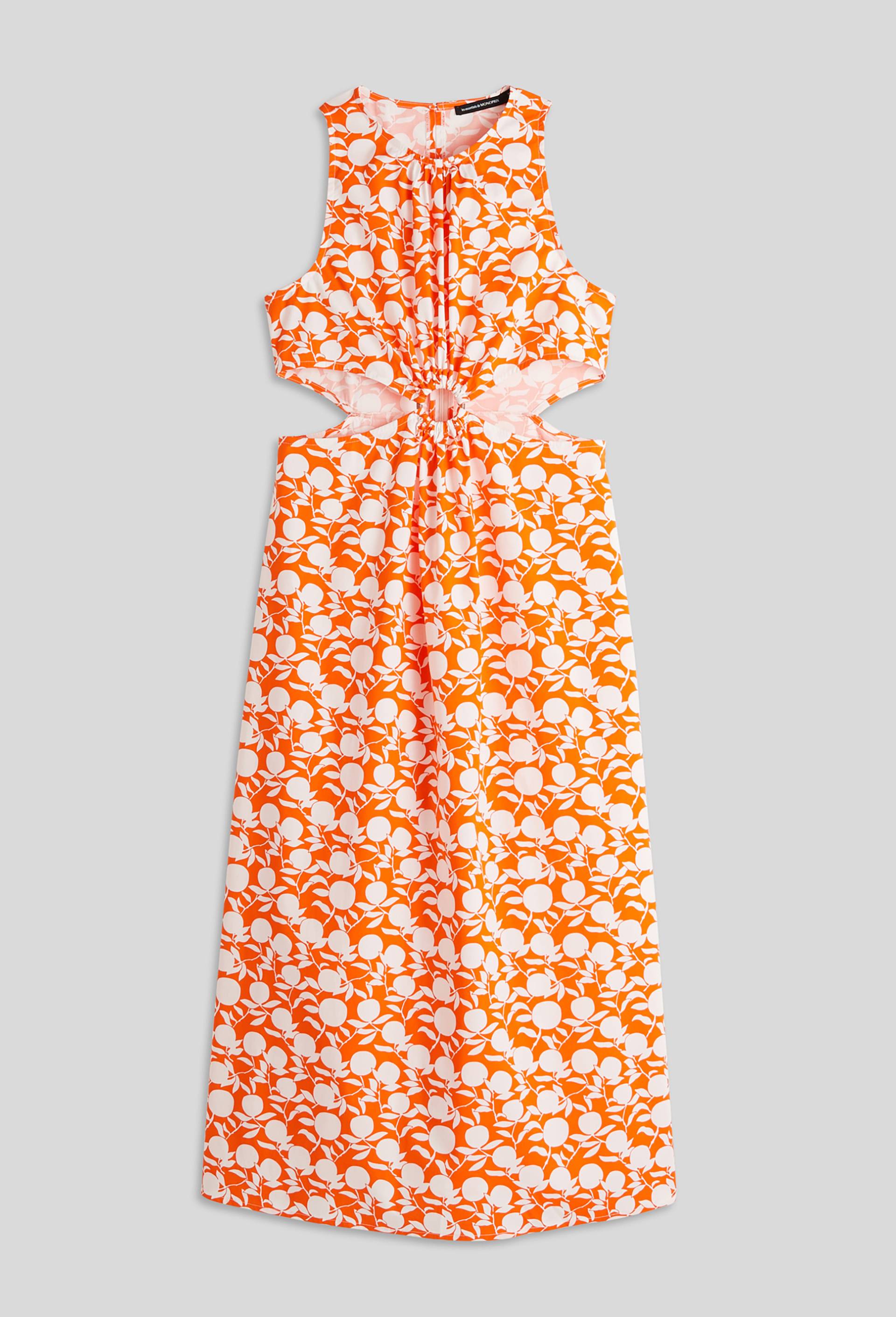 Robe droite imprim&eacute;e en coton BIO, Orange, large image number 2
