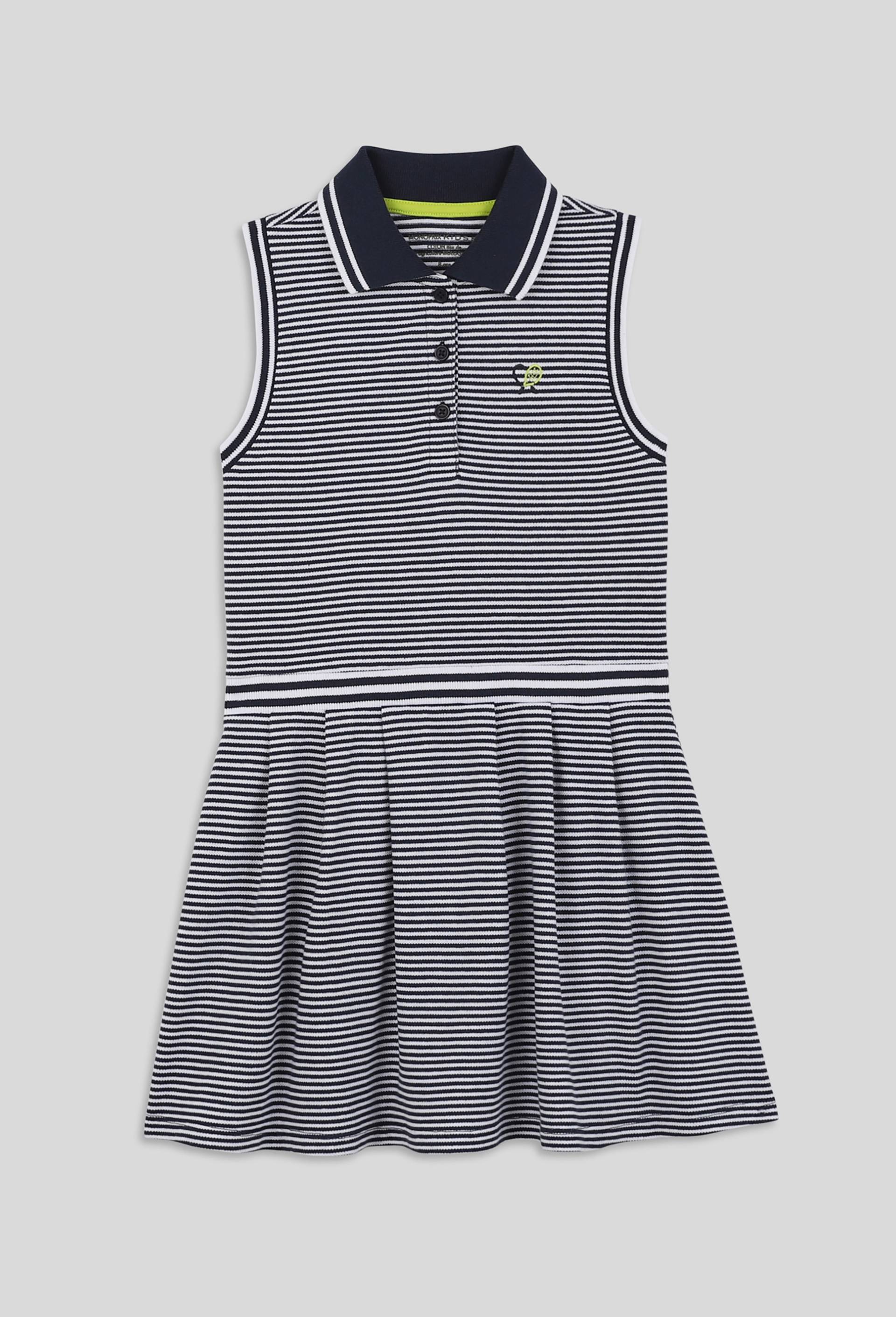 Robe polo tennis à col en coton BIO, certifié OEKO-TEX, Bleu foncé, large image number 0