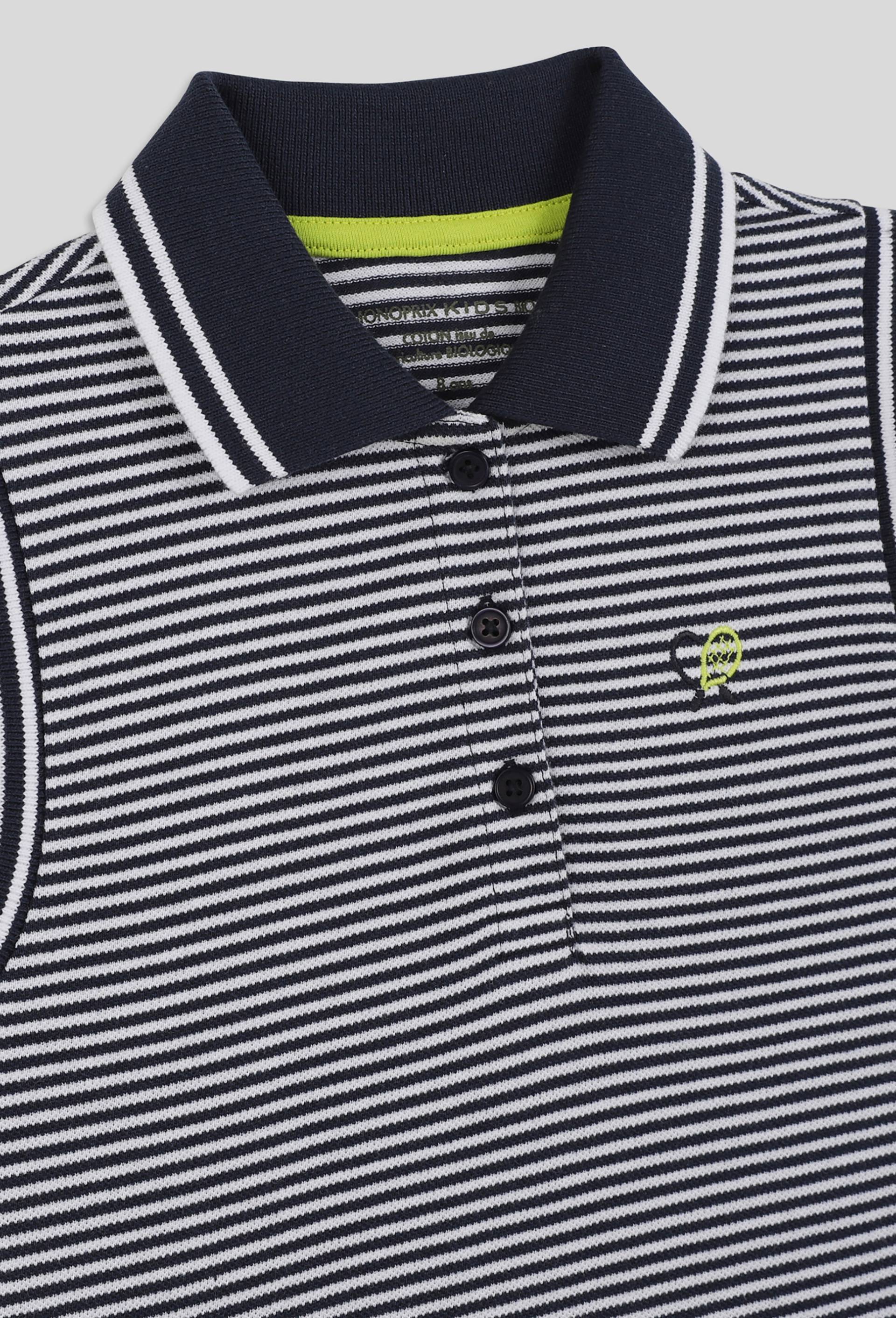 Robe polo tennis à col en coton BIO, certifié OEKO-TEX, Bleu foncé, large image number 2.0