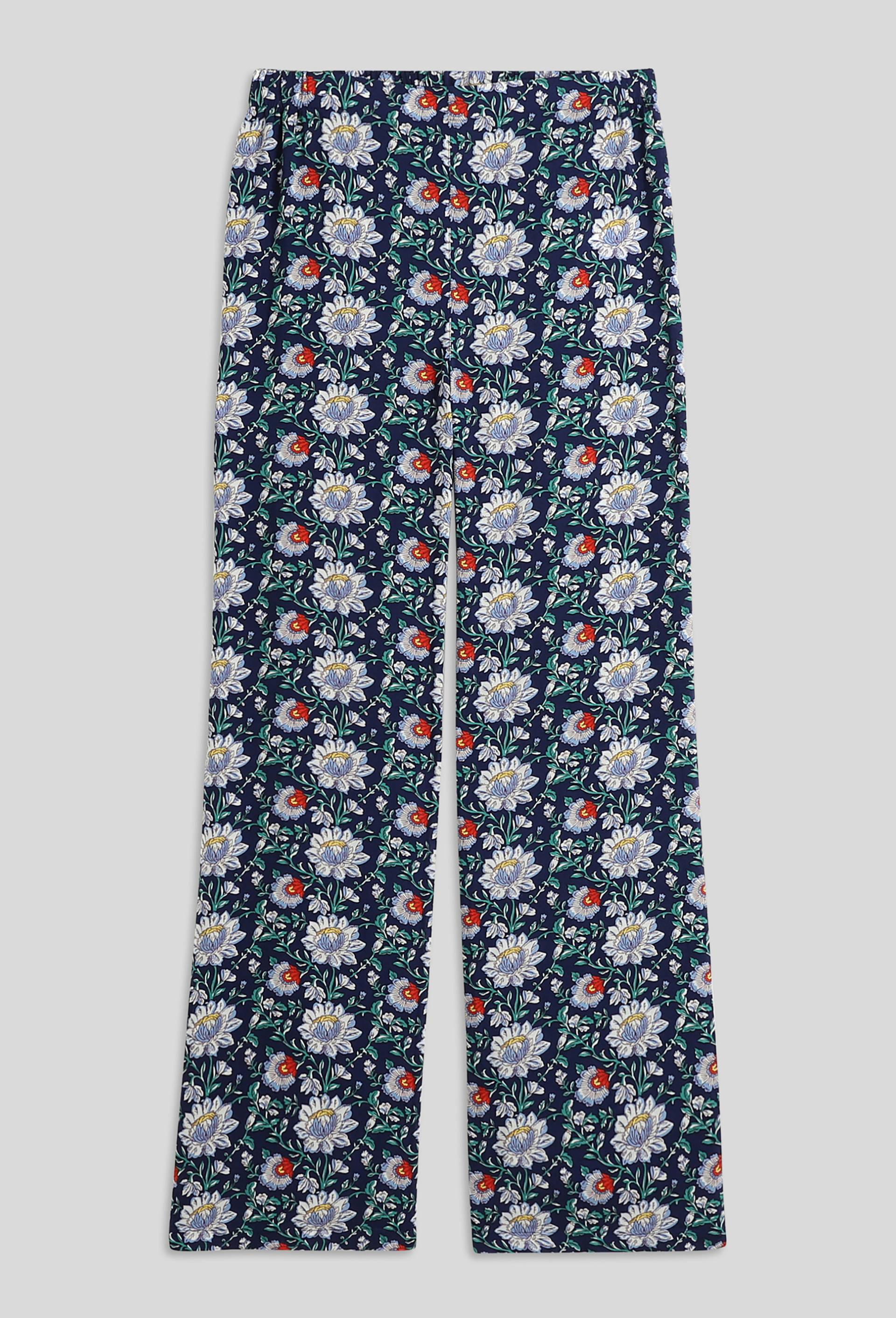 Pantalon large imprimé, Ecovero, Bleu foncé, large image number 2.0