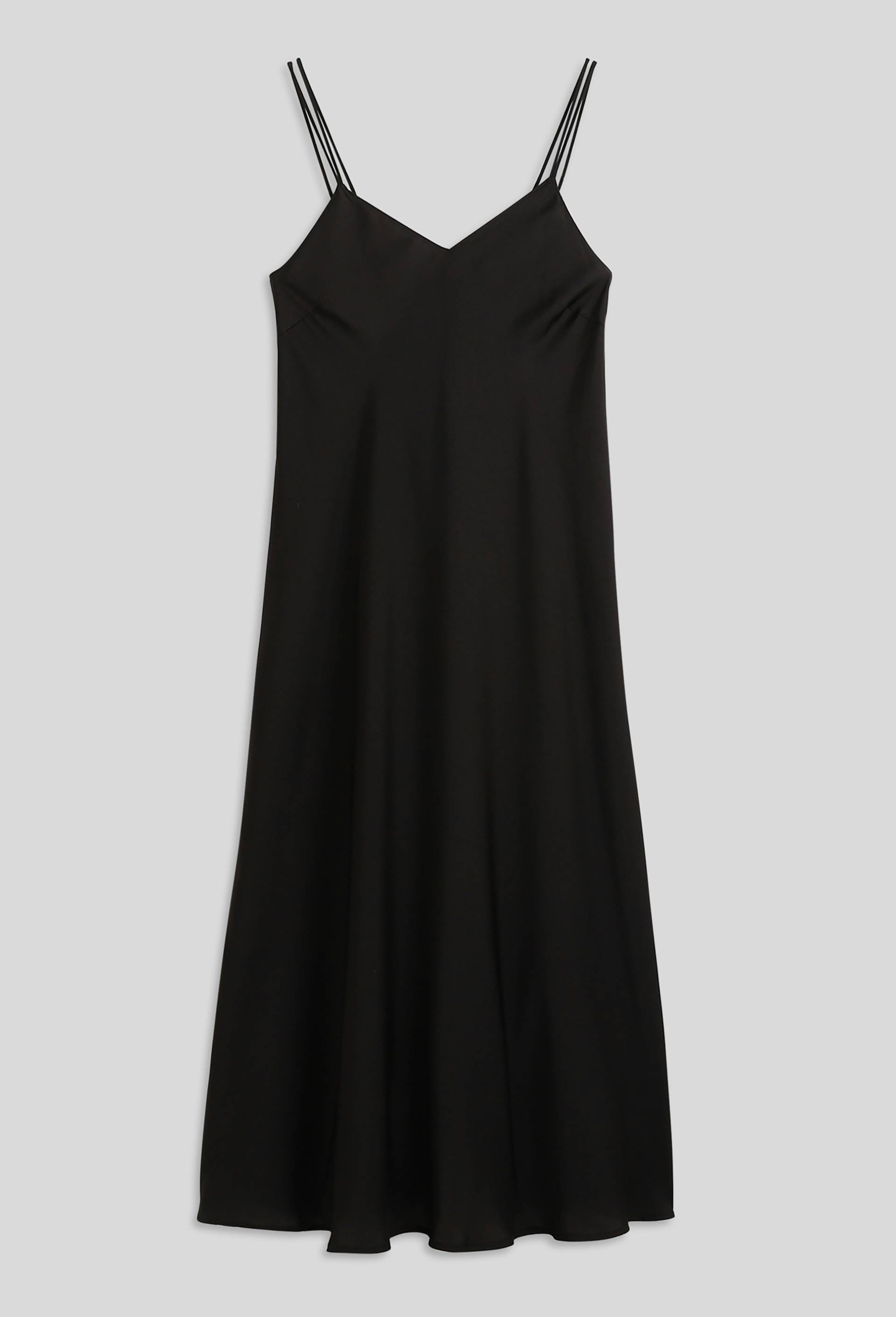 Chemise de nuit à bretelles satinée, Oeko-tex, Noir, large image number 2