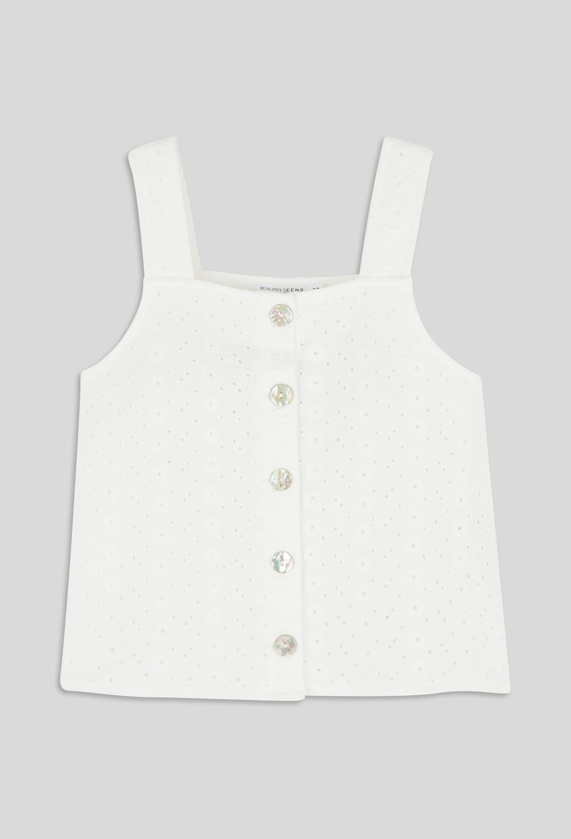 Blouse en gaze de coton, certifié OEKO-TEX, Ecru, large image number 2