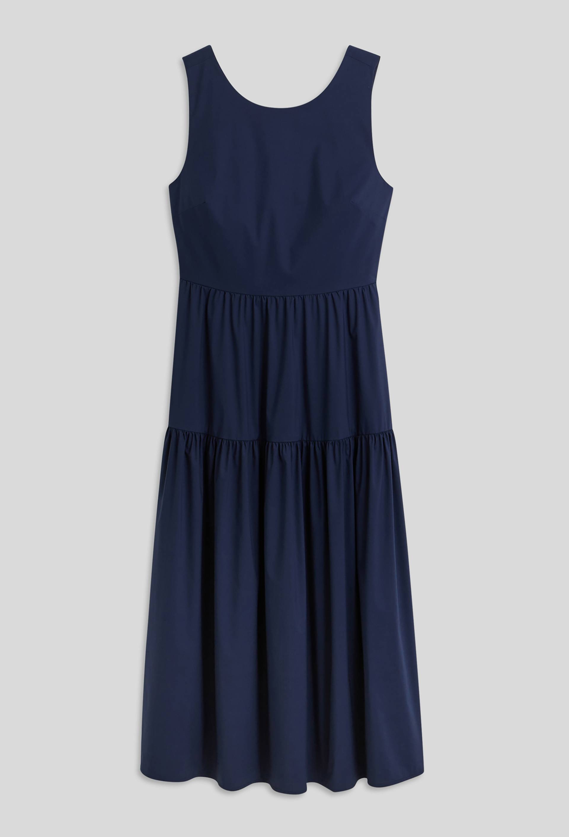 Robe cintrée détails dos en coton bio, Bleu foncé, large image number 2.0