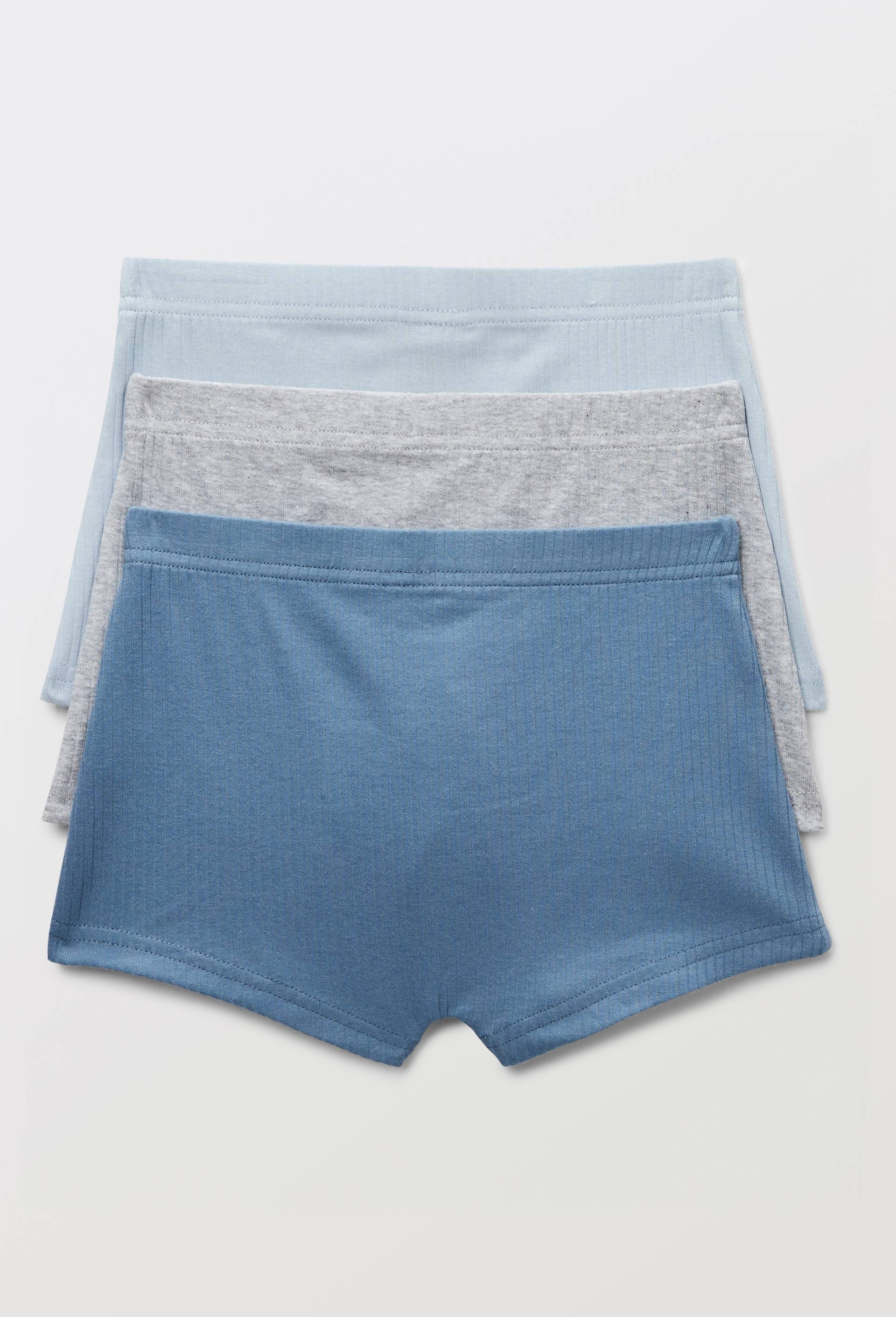 Lot de 3 boxers unis en coton BIO GOTS, Bleu clair, large image number 1