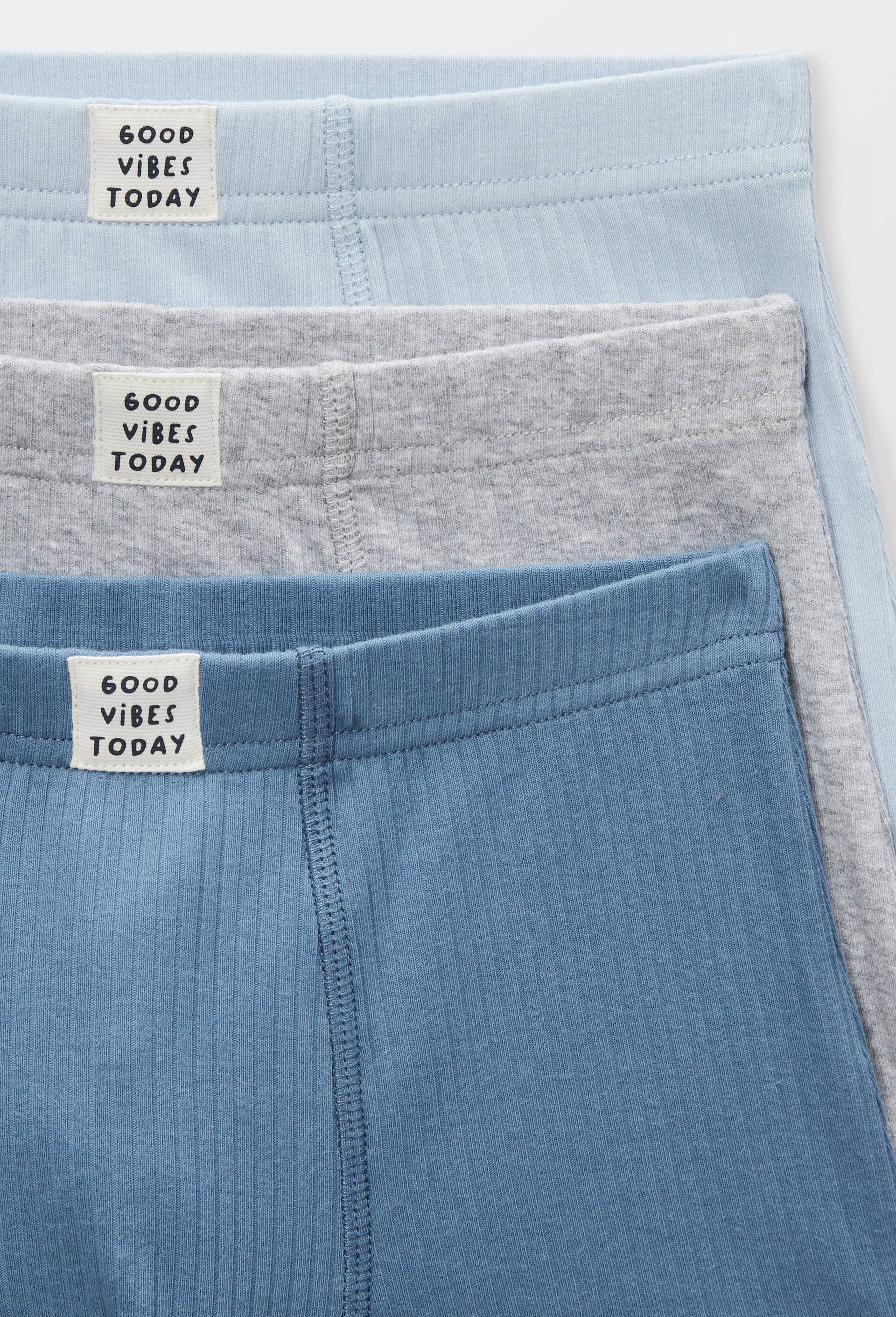 Lot de 3 boxers unis en coton BIO GOTS, Bleu clair, large image number 2