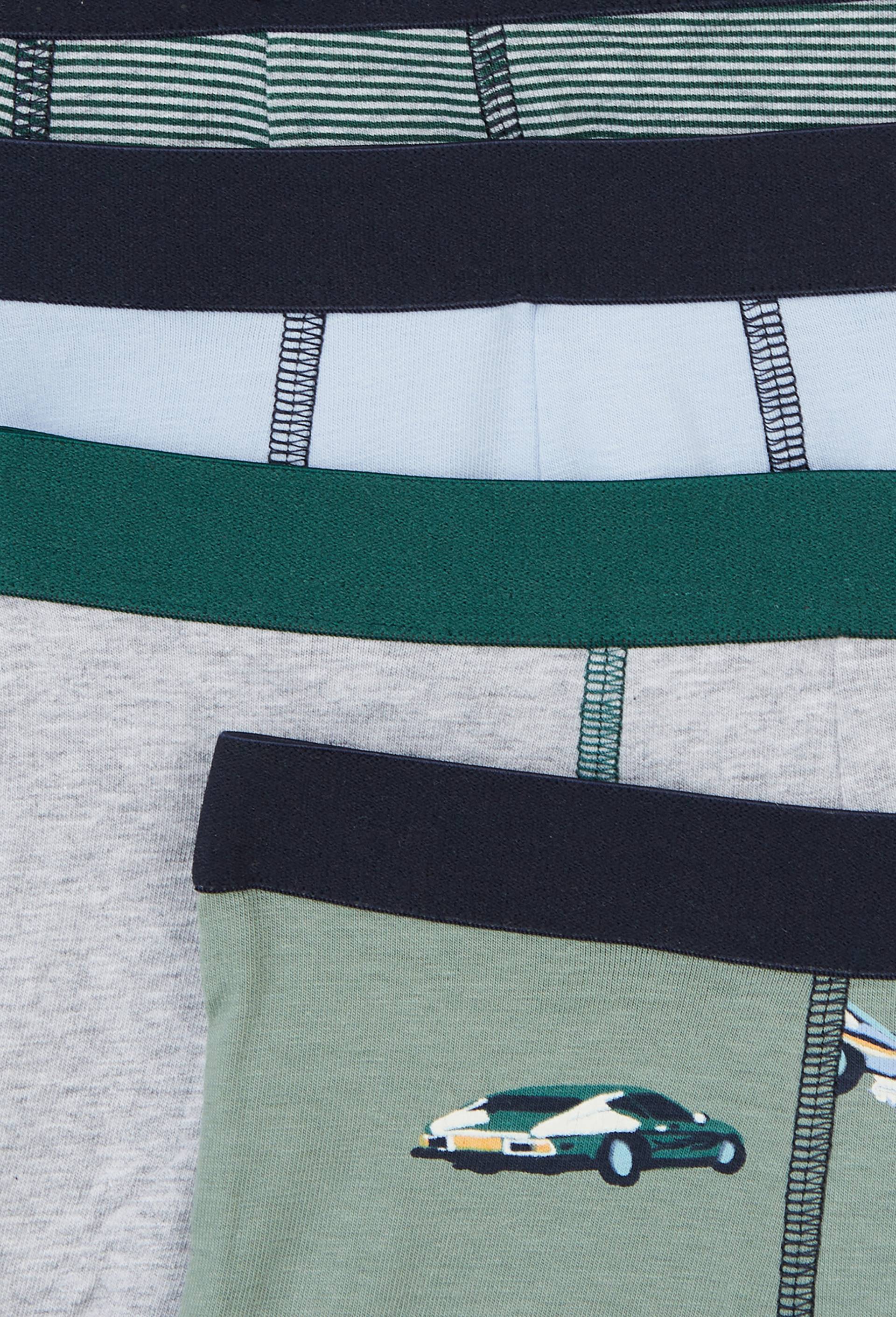 Lot de 5 boxers imprim&eacute;s en coton BIO GOTS, Vert fonc&eacute;, large image number 2