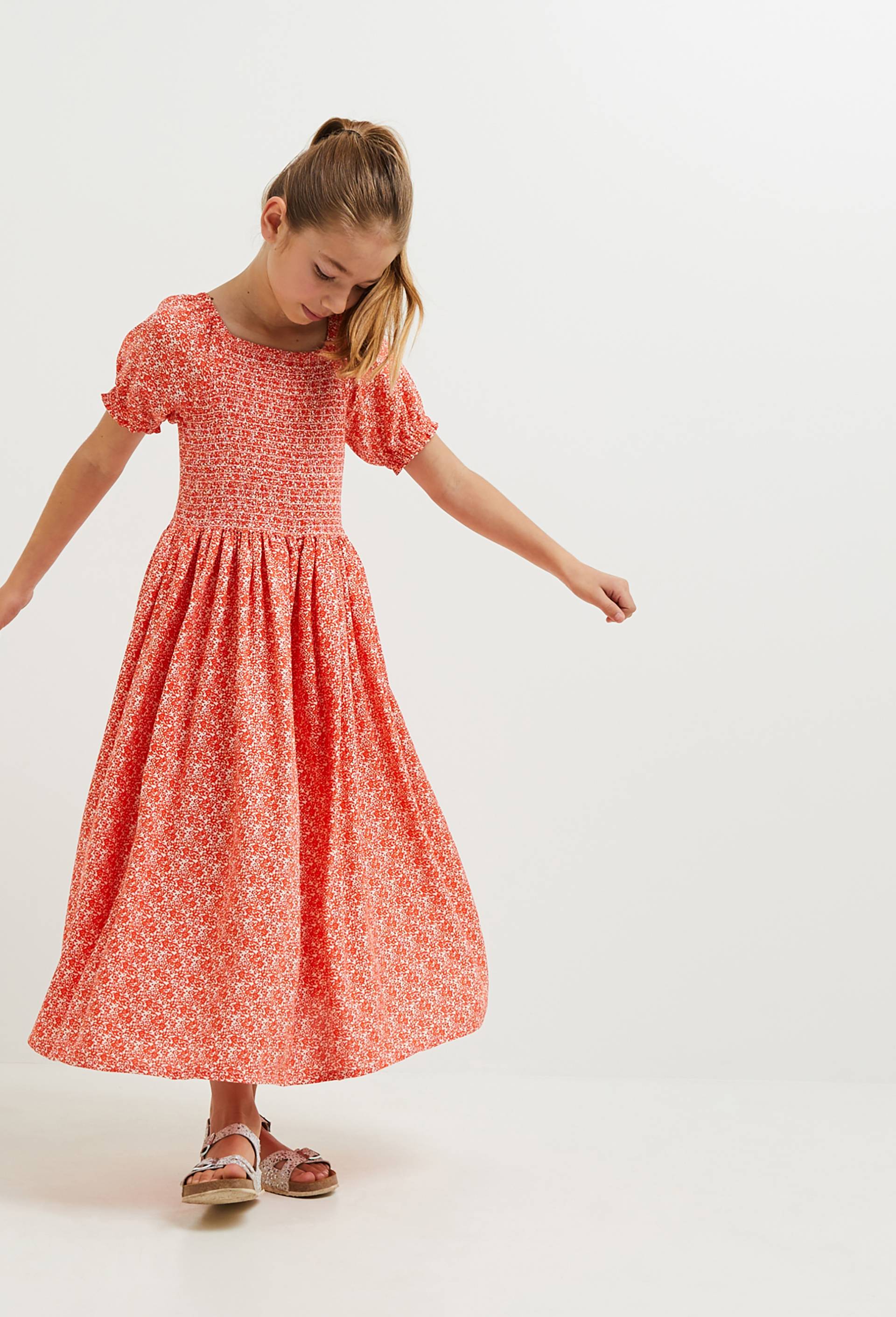 Robe imprimée en viscose, certifié ECOVERO et OEKO-TEX, Orange, large image number 0