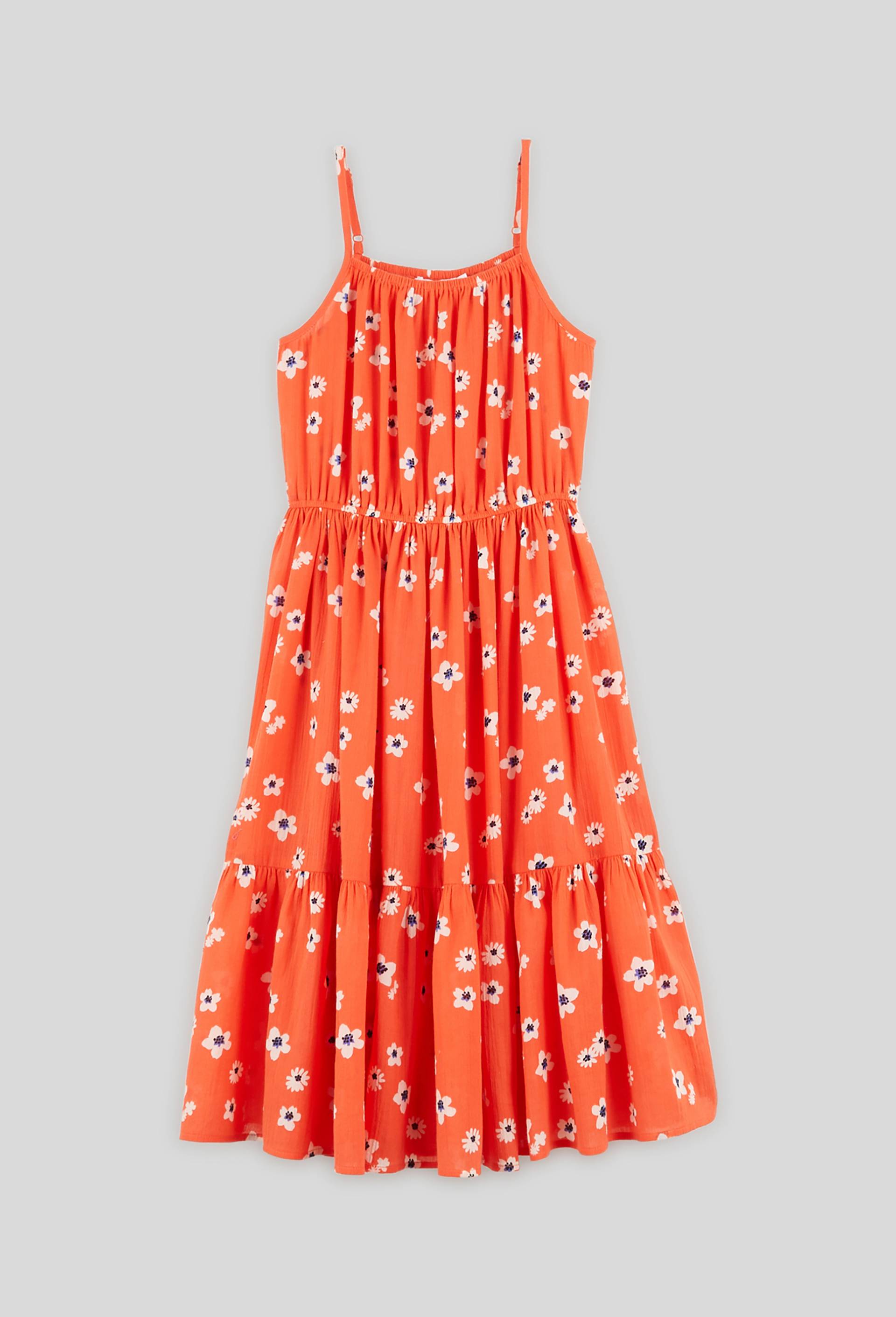 Robe imprimée en coton BIO, Orange, large image number 0