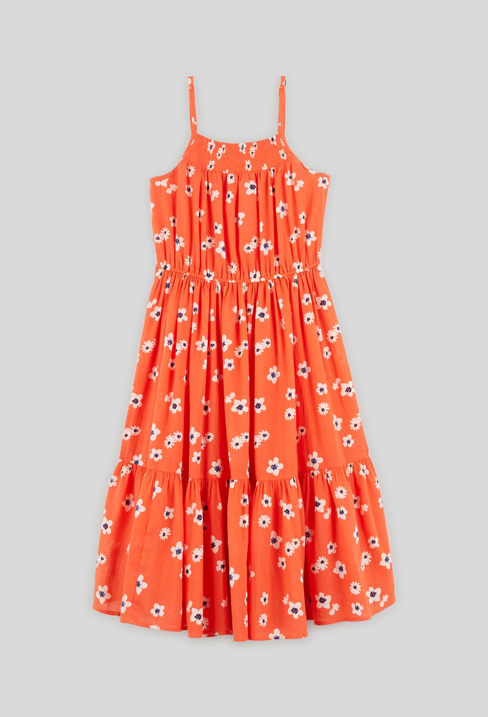 Robe imprimée en coton BIO, Orange, large image number 1