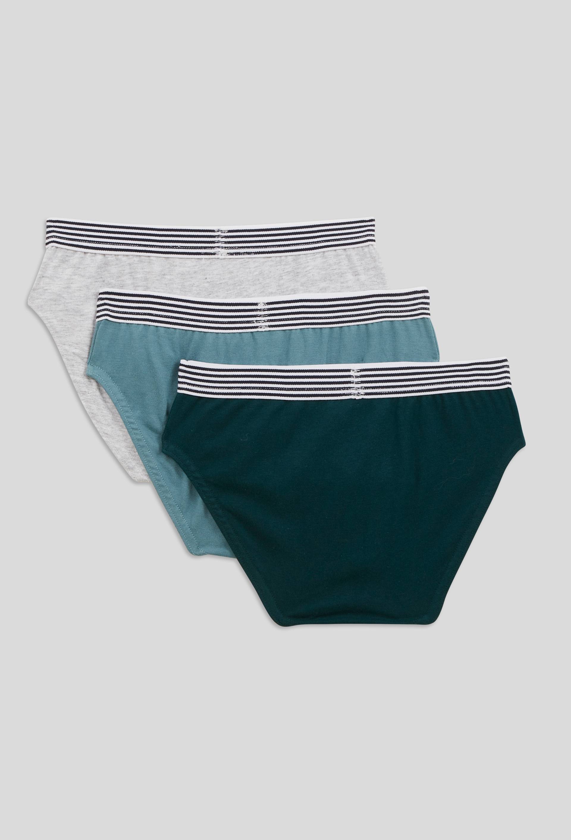 Lot de 3 slips unis en coton BIO GOTS, Vert fonc&eacute;, large image number 1