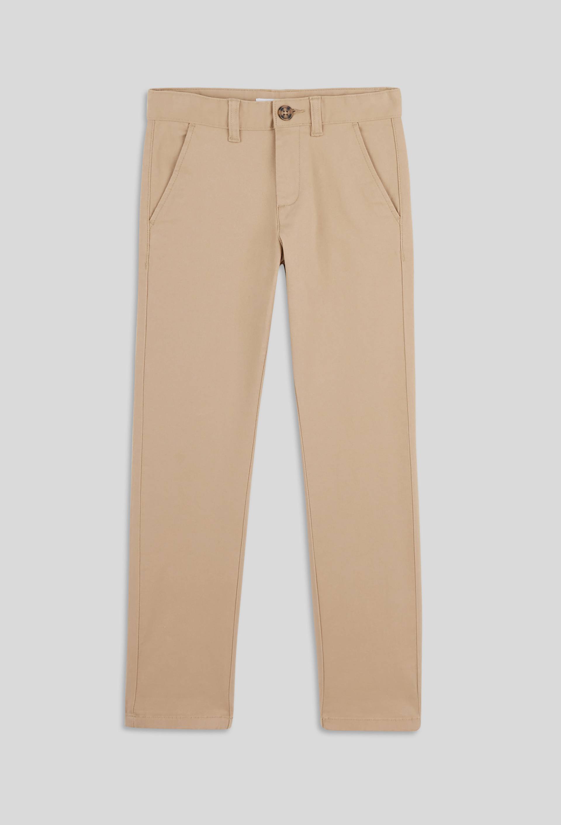 Pantalon chino uni en  coton BIO, Beige, large image number 0.0