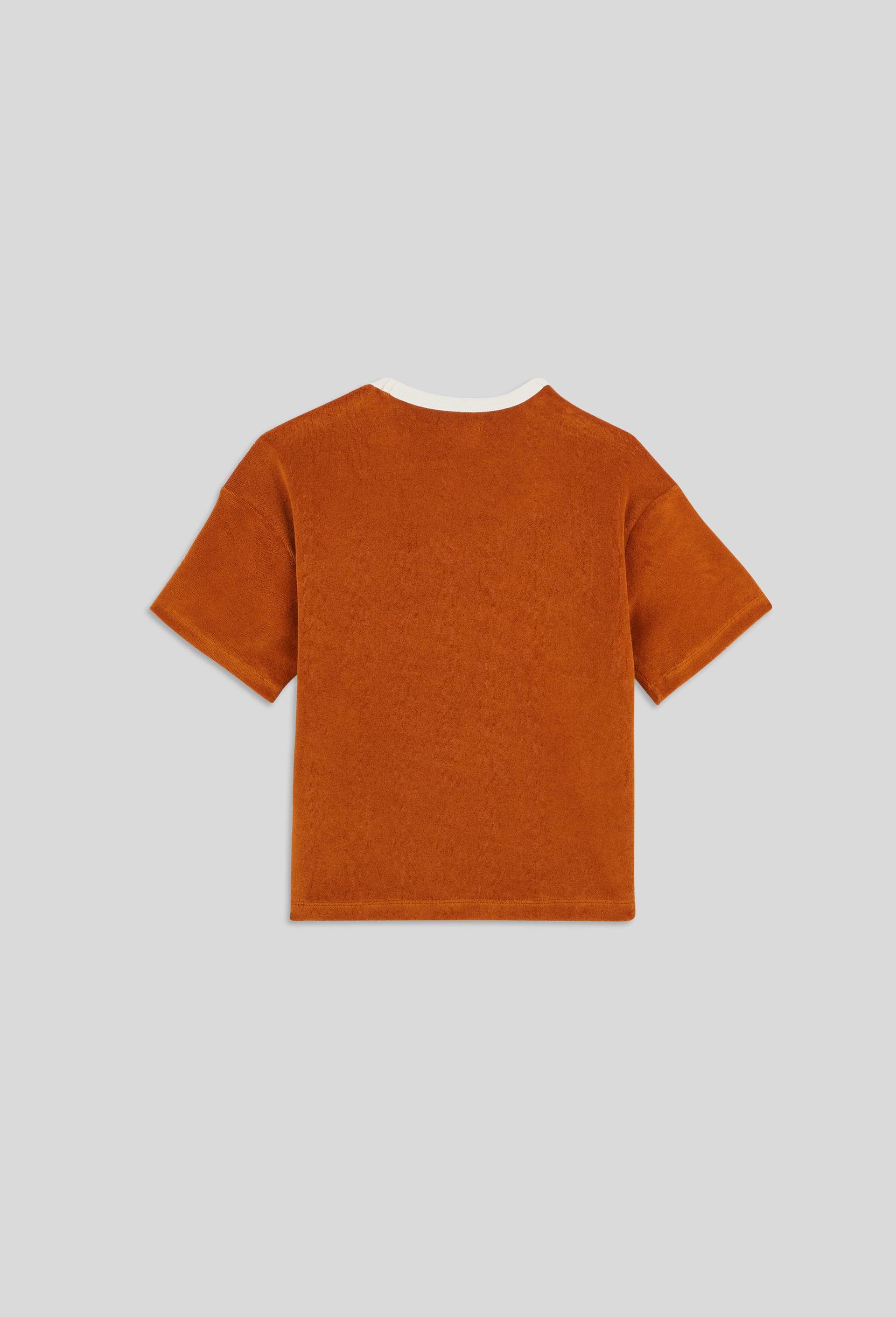 T-shirt manches courtes uni en matière éponge, Oeko-Tex, Brun clair, large image number 1.0
