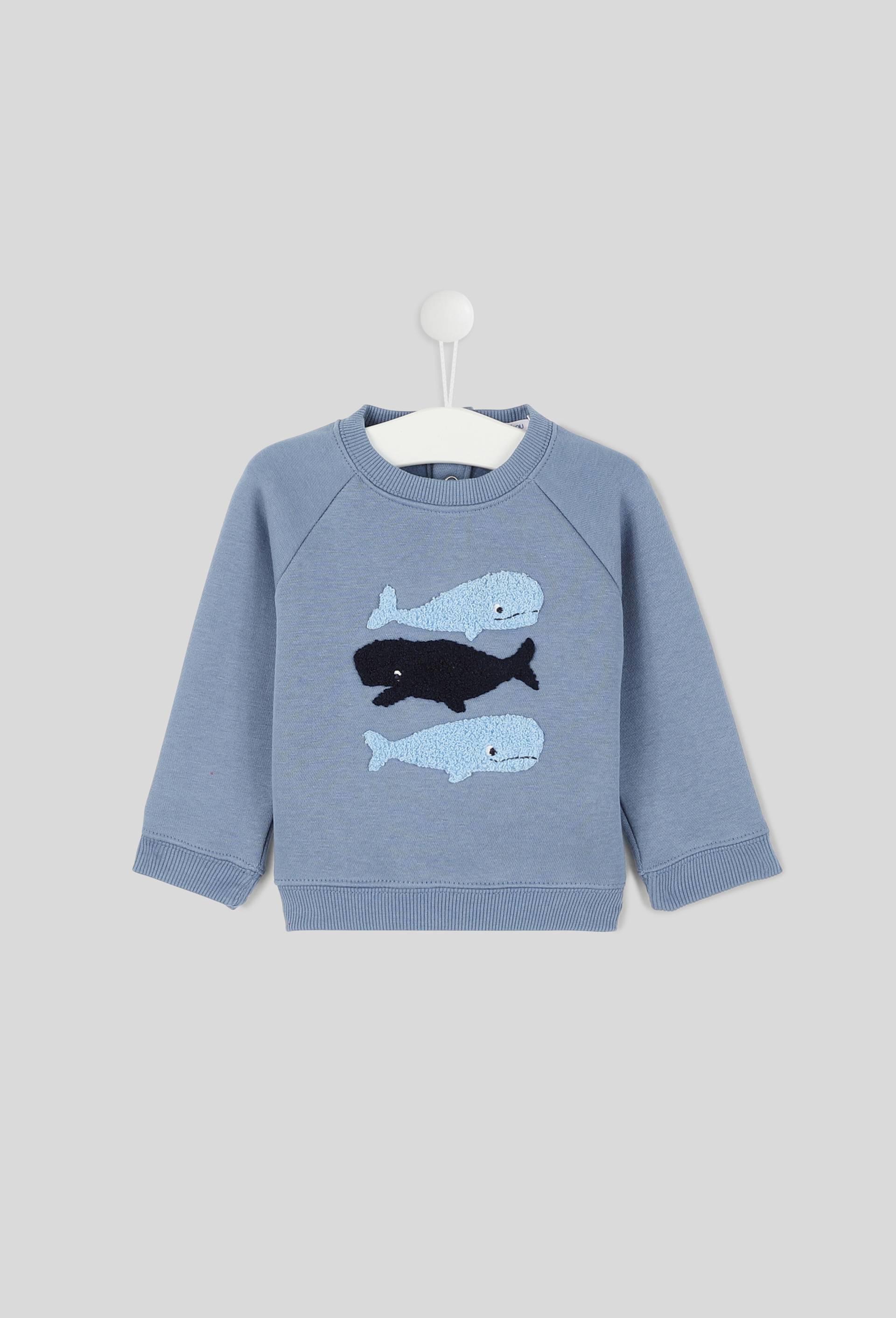 Sweat brodé en coton BIO GOTS, Bleu, large image number 0.0