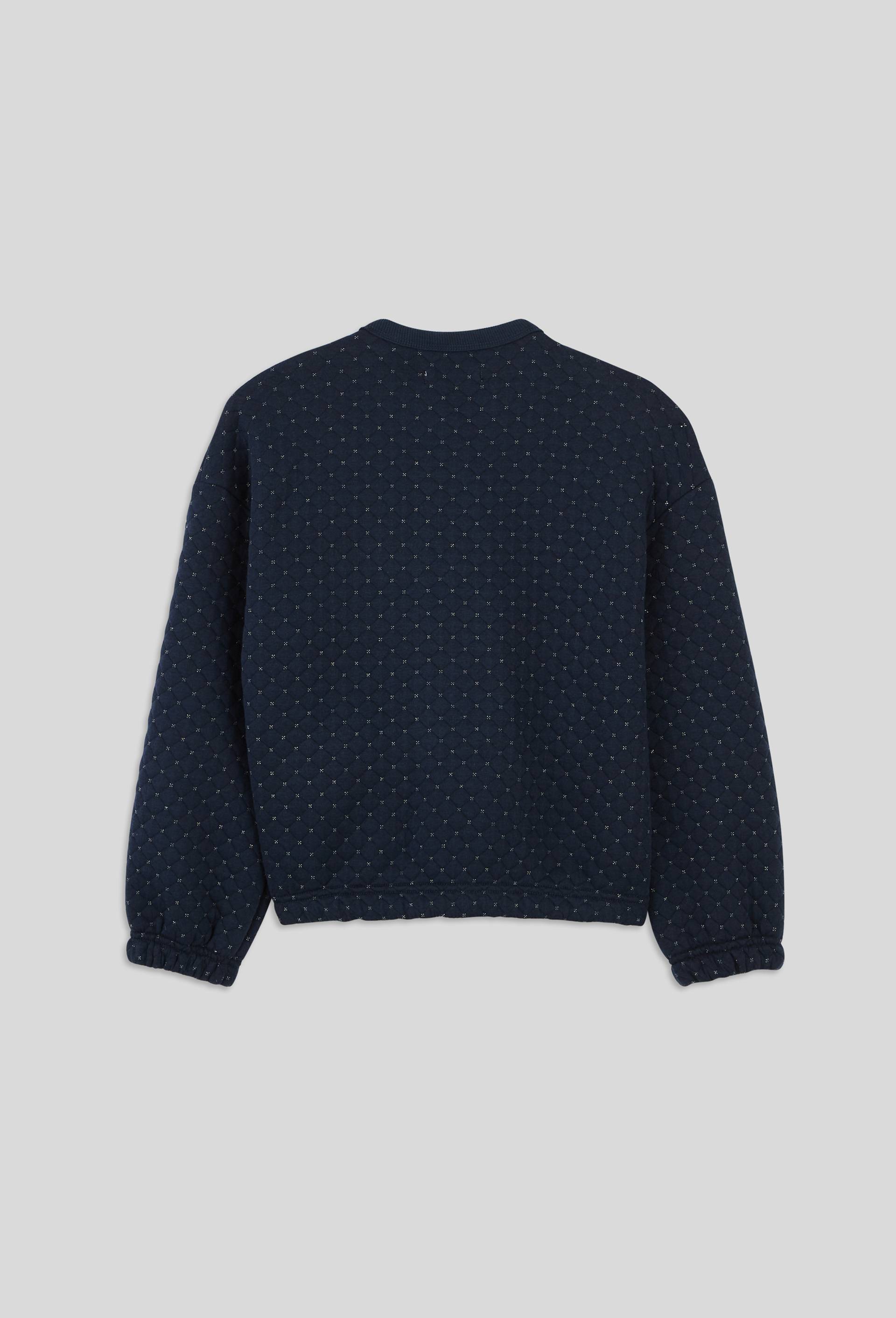 Cardigan zipp&eacute; en molleton matelass&eacute; contenant du coton BIO GOTS, Bleu fonc&eacute;, large image number 2
