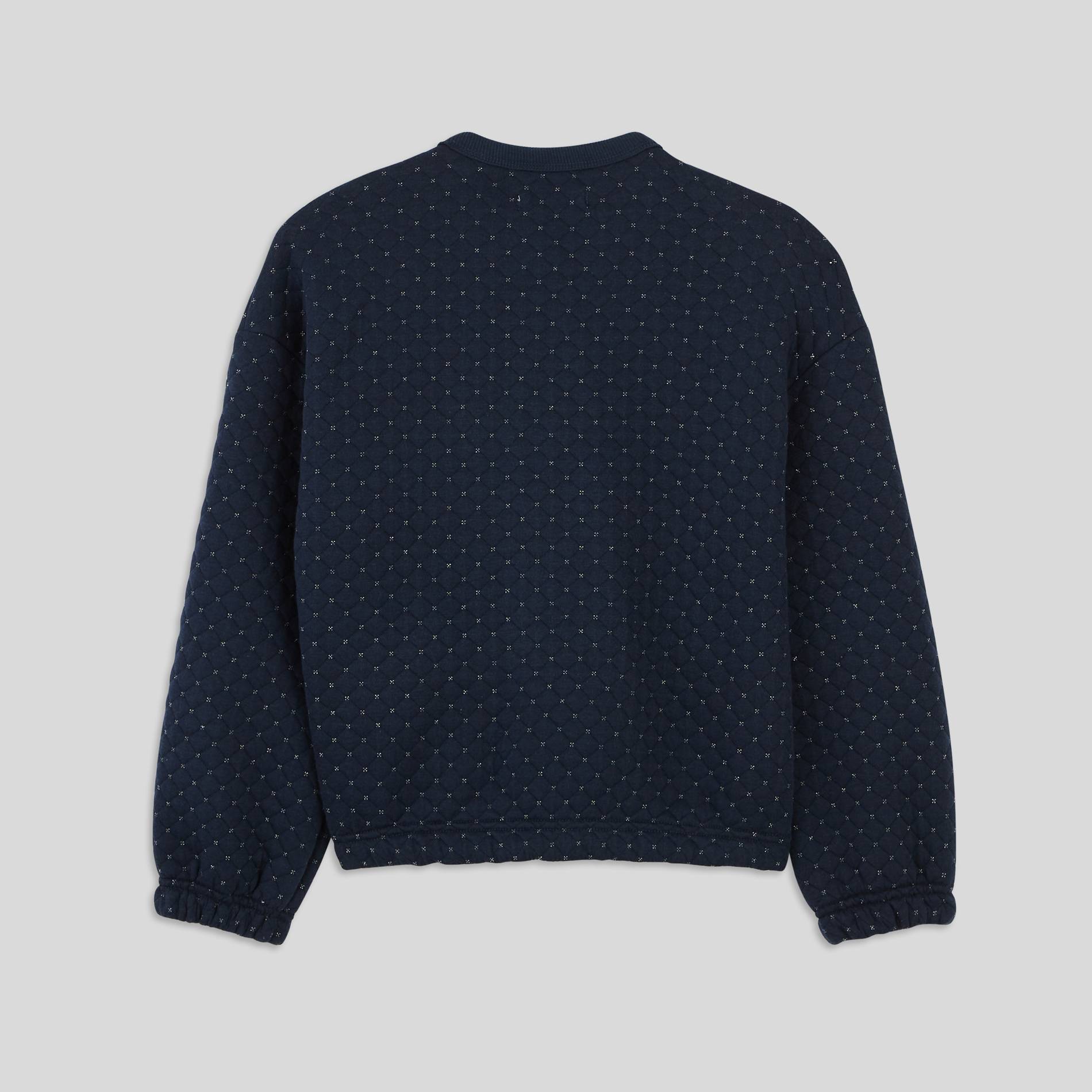 Cardigan zipp&eacute; en molleton matelass&eacute; contenant du coton BIO GOTS, Bleu fonc&eacute;, large image number 3