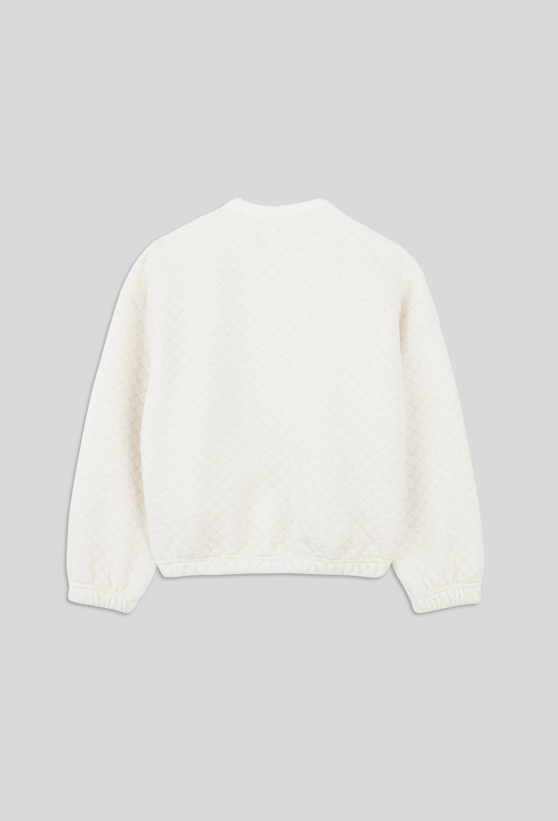 Cardigan zipp&eacute; en molleton matelass&eacute; contenant du coton BIO GOTS, Ecru, large image number 2