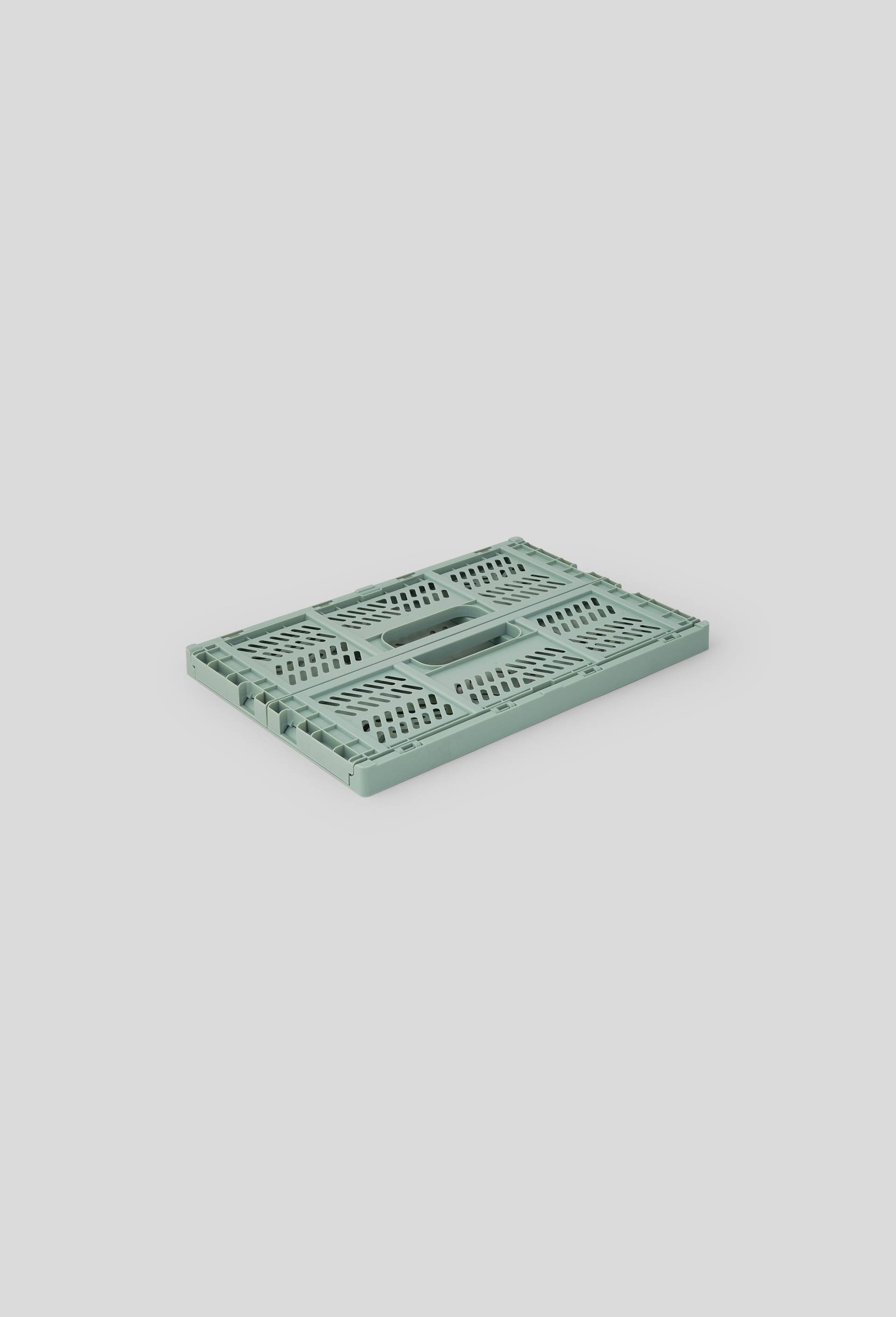 Caisse de rangement pliable, 43x29.2x16.5cm, en plastique recyclé, Vert clair, large image number 1