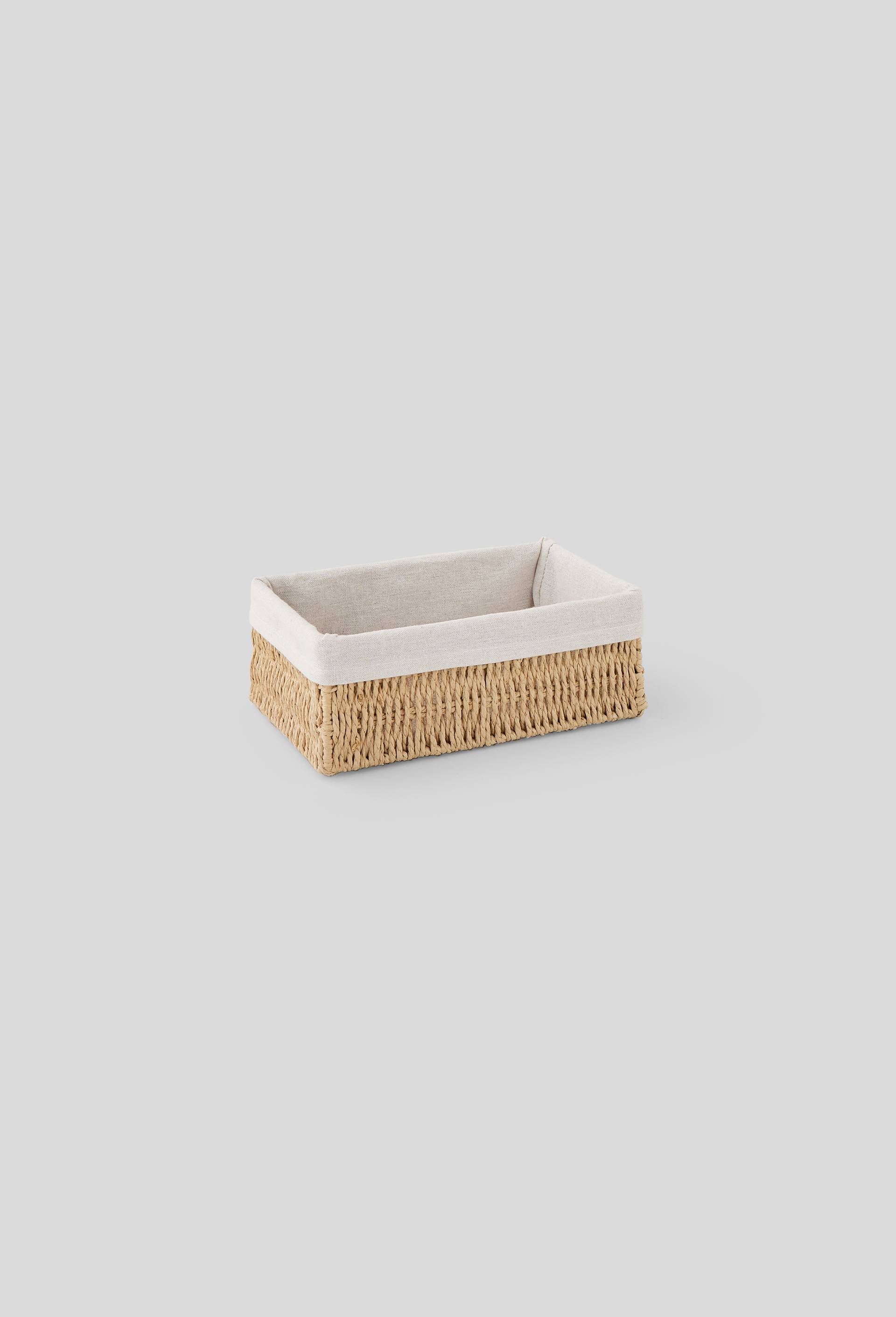 Rangement rectangulaire en papier et tissu S, 4 tailles disponibles, Beige clair, large image number 0