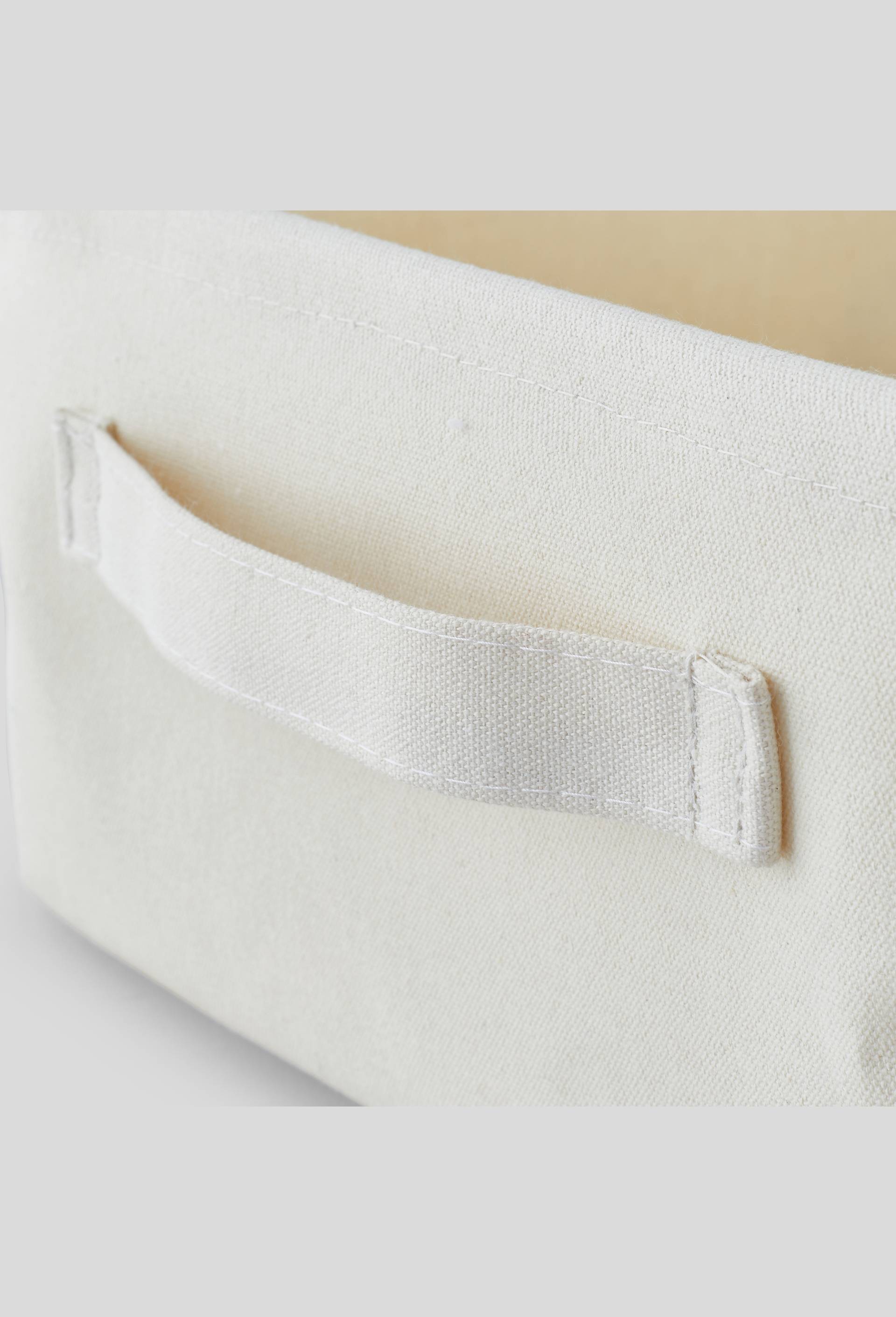 Rangement pliable naturel ouvert carré, 35 x 35 x H16 cm, Blanc, large image number 1