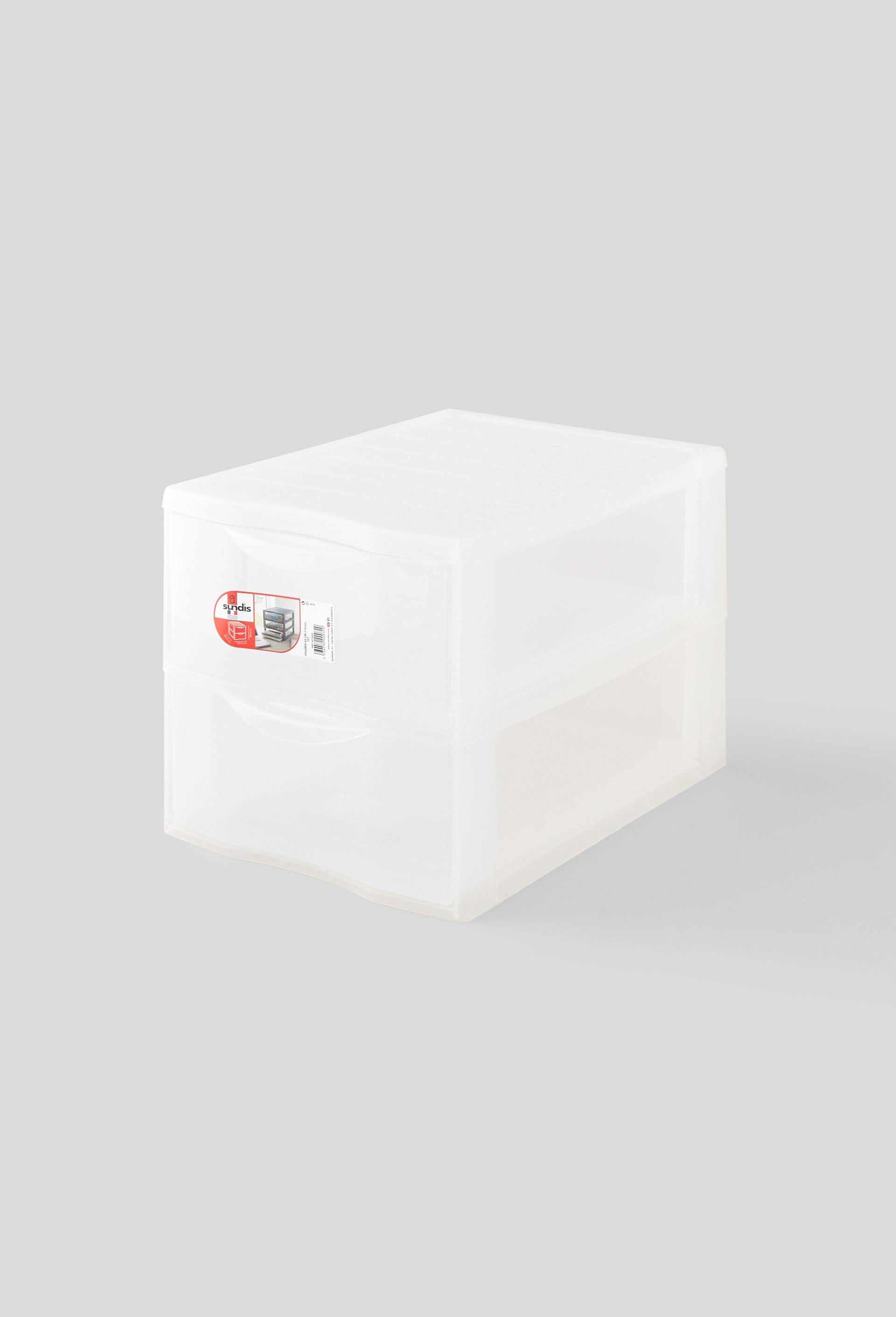 Mini tour de rangement avec 2 tiroirs, Transparent, large image number 0