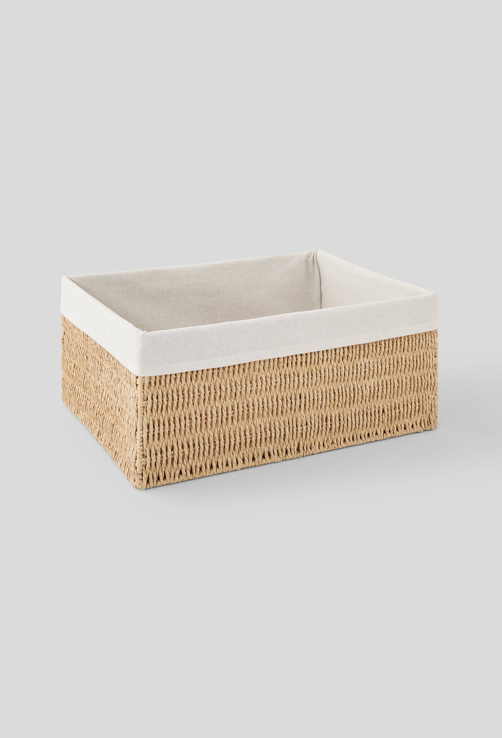 Rangement rectangulaire en papier et tissu XL, 4 tailles disponibles, Beige clair, large image number 0
