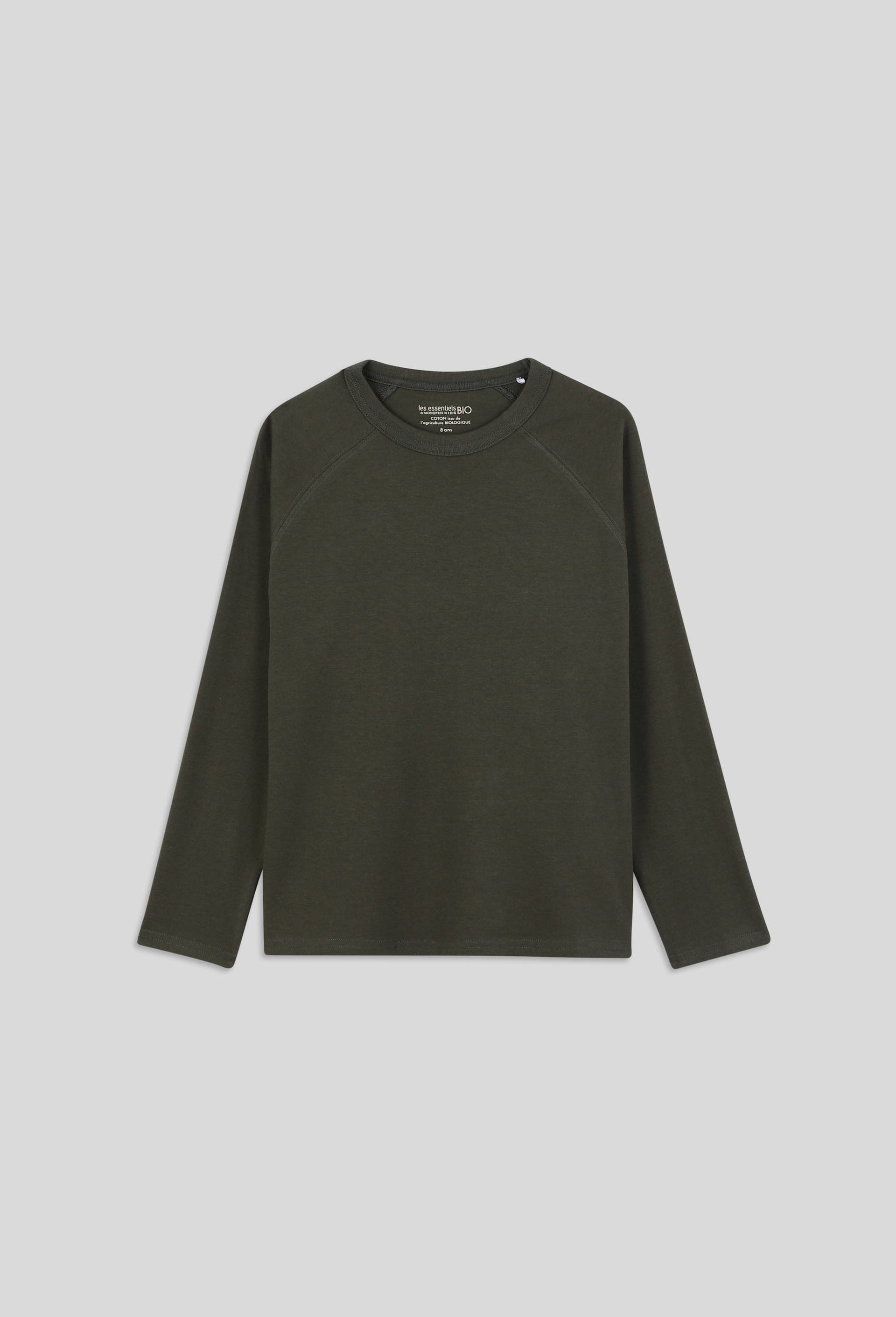 T-shirt manches longues en coton BIO, Vert foncé, large image number 0