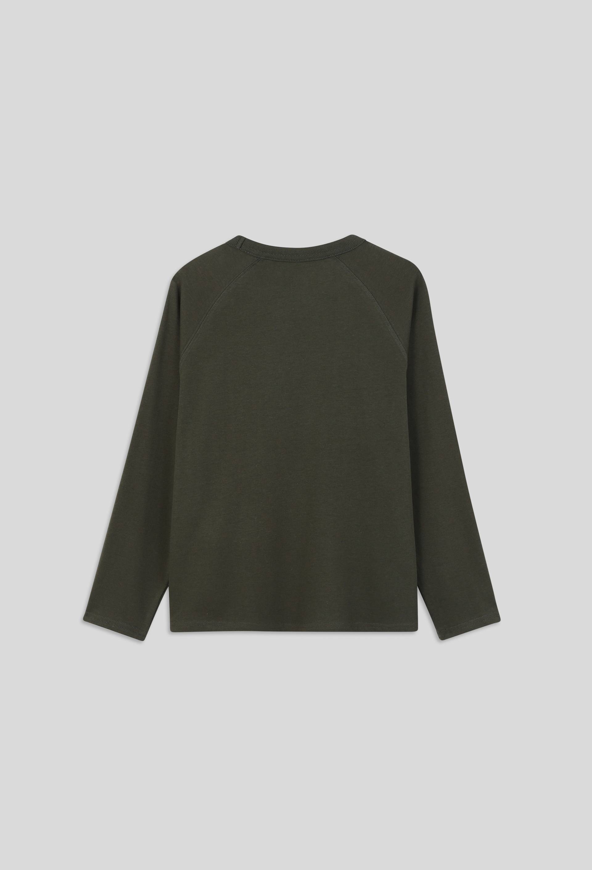 T-shirt manches longues en coton BIO, Vert foncé, large image number 1