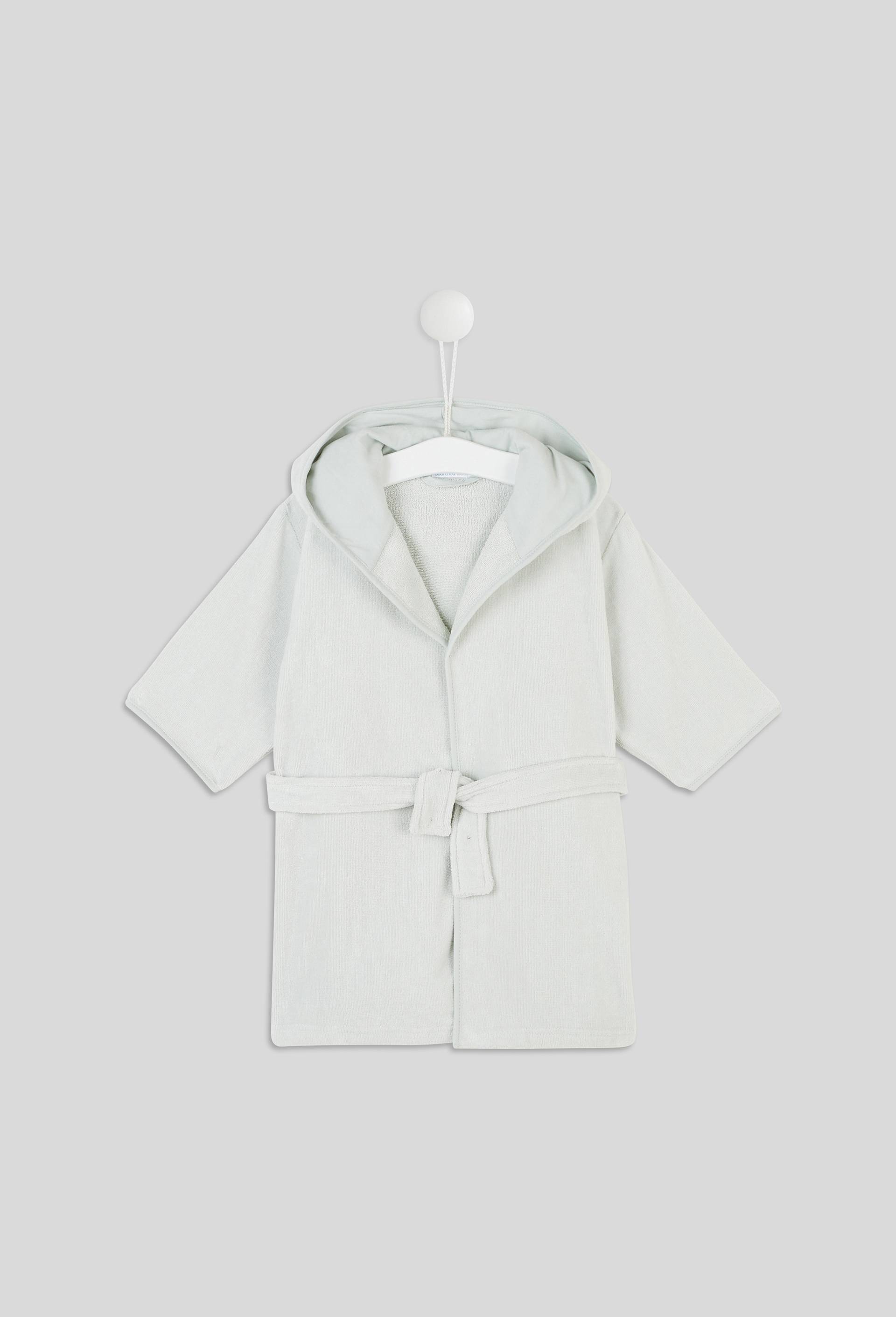 Peignoir de bain à capuche en coton BIO GOTS, Vert clair, swatch image