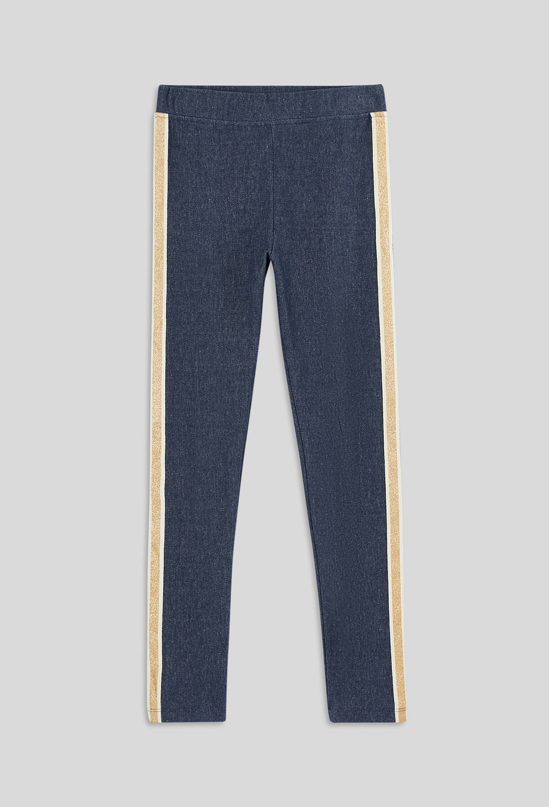 Jegging &agrave; bandes paillet&eacute;es, Bleu, large image number 0