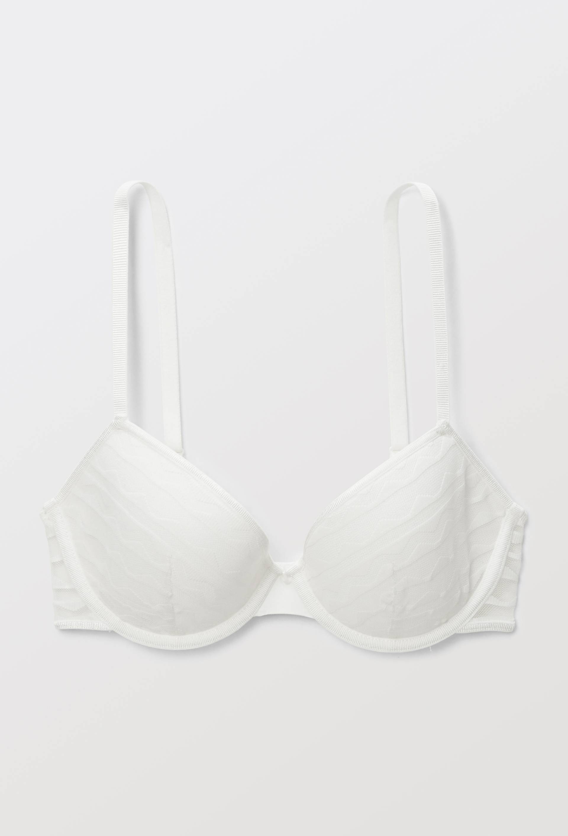 Soutien-gorge corbeille paddé FATOU en dentelle, Ecru, large image number 3