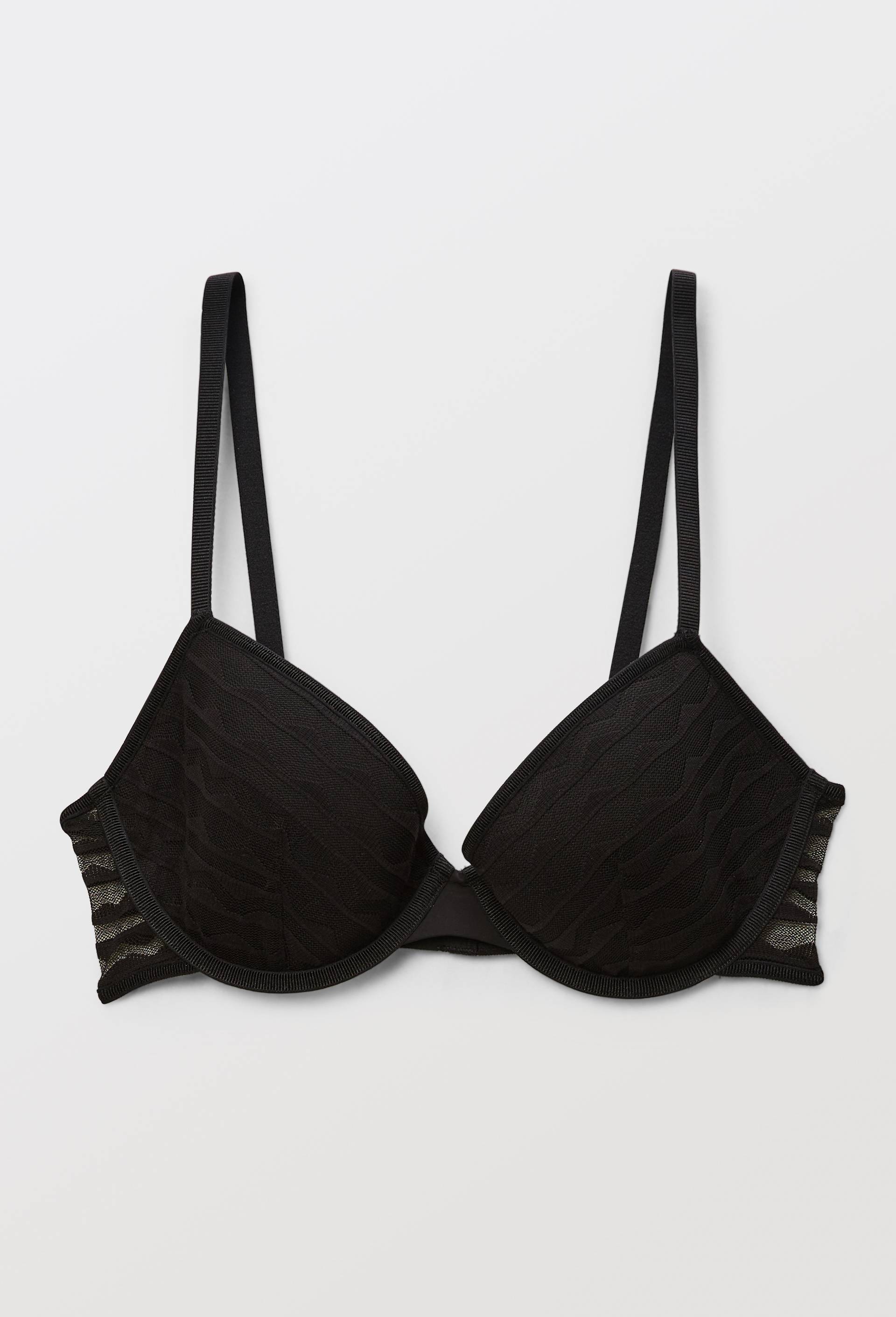 Soutien-gorge corbeille padd&eacute; FATOU en dentelle, Noir, large image number 2