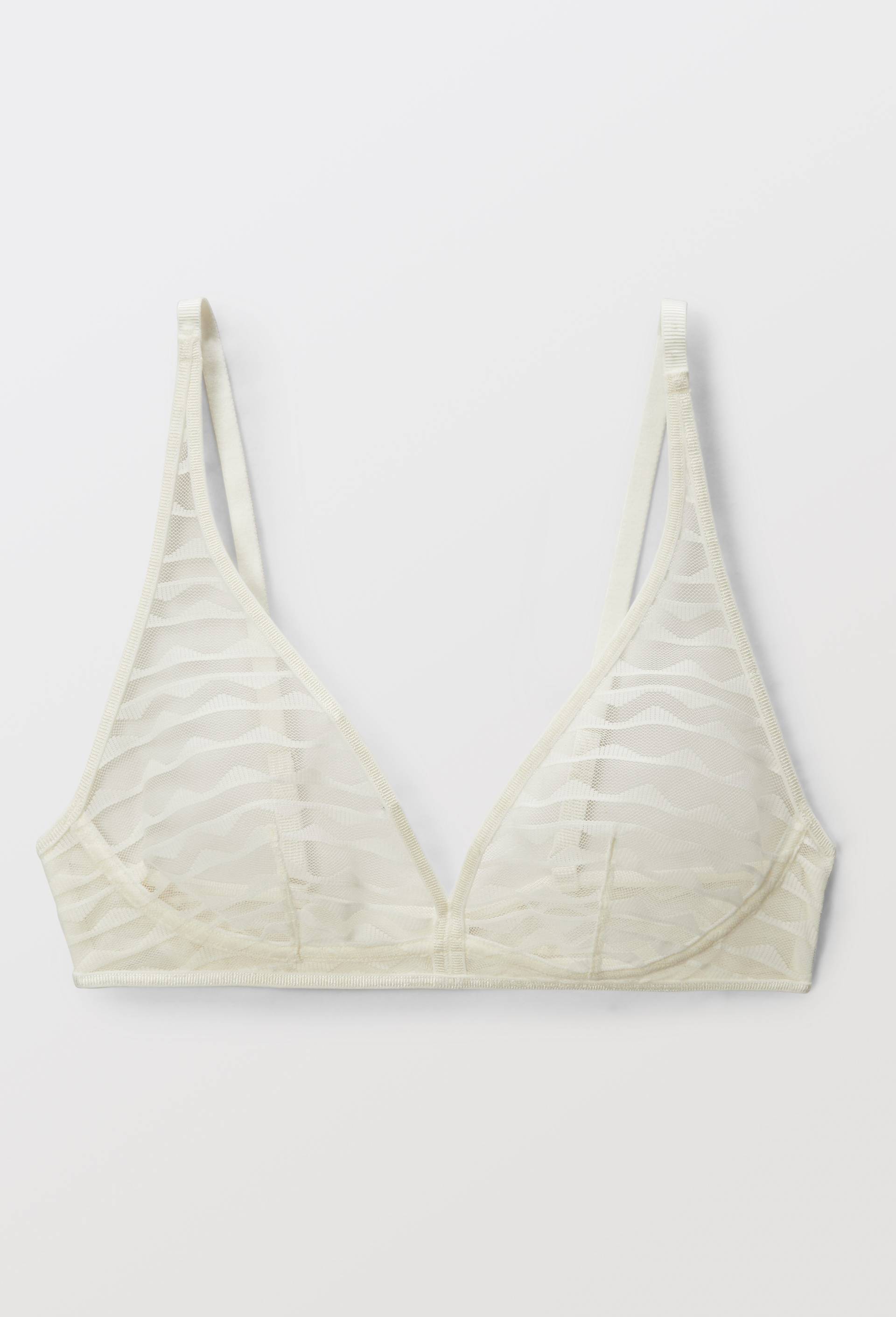 Soutien-gorge triangle foulard FATOU en dentelle, Ecru, large image number 2