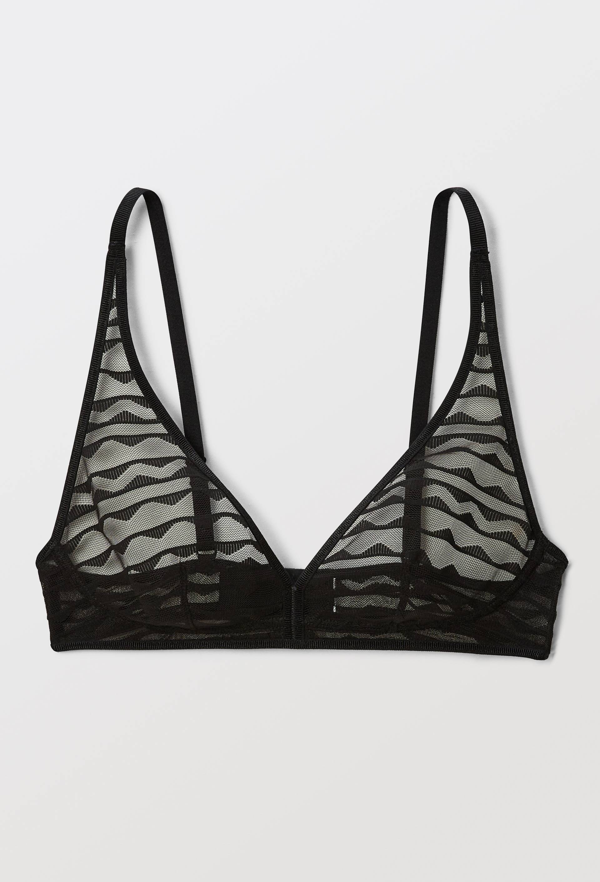Soutien-gorge triangle foulard FATOU en dentelle, Noir, large image number 3