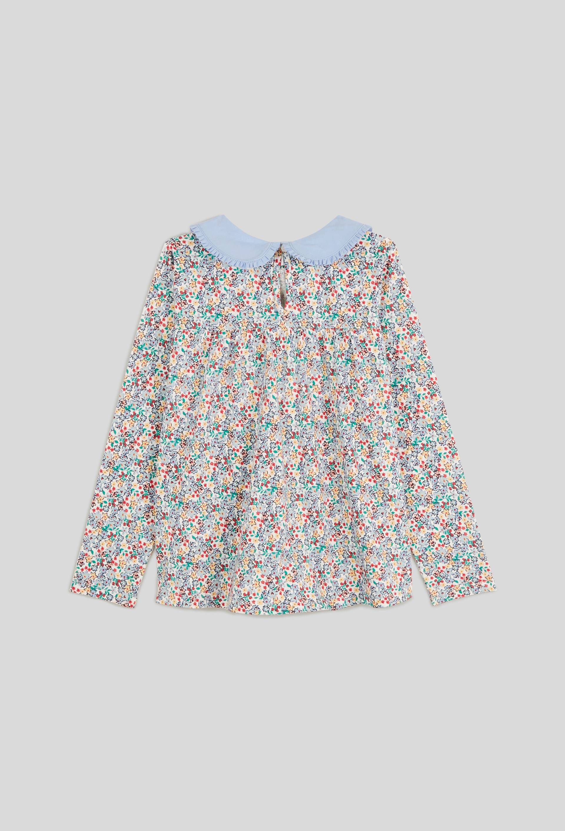 T-shirt manches longues col large en coton BIO, certifié OEKO-TEX, Ecru, large image number 1