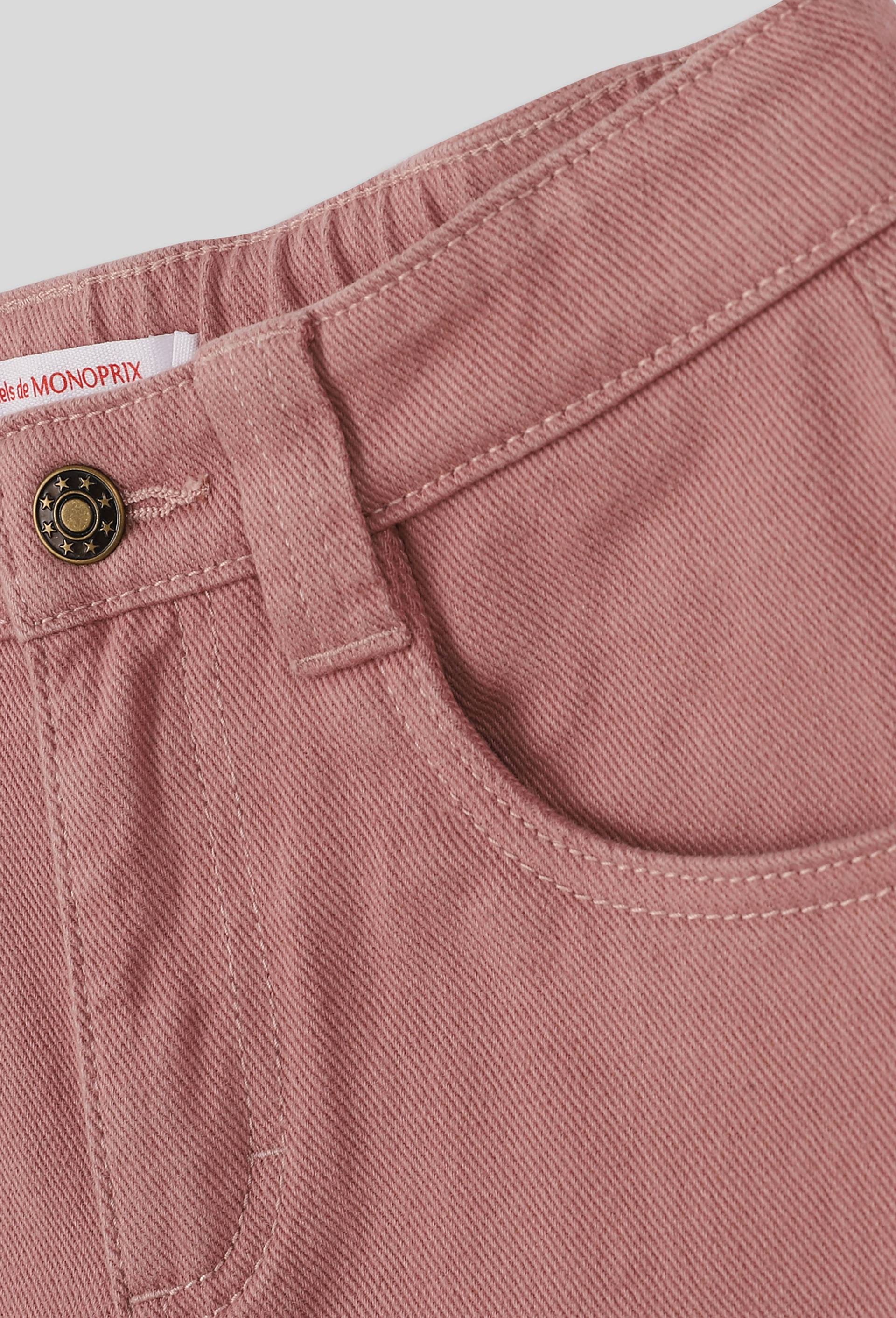 Pantalon large en coton twill BIO, Orange, large image number 2.0