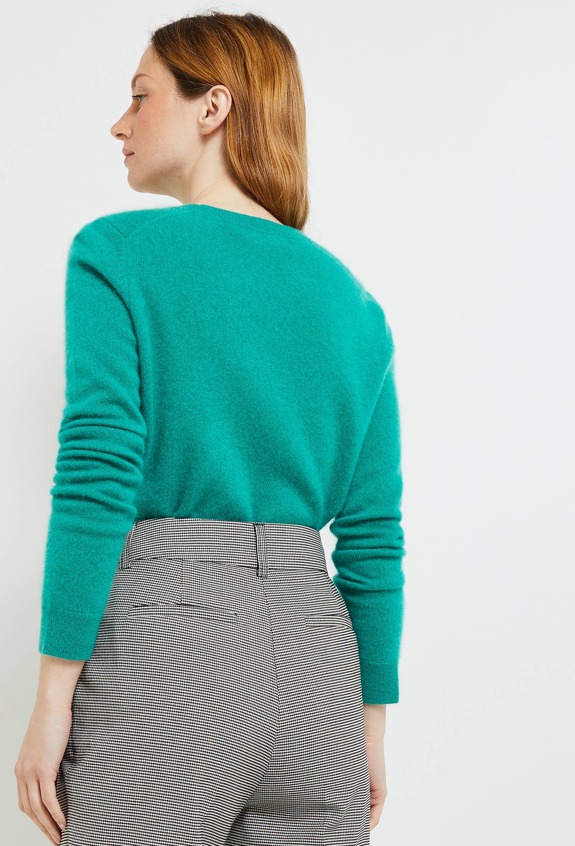 Pull uni col rond en 100% cachemire, Vert, large image number 1