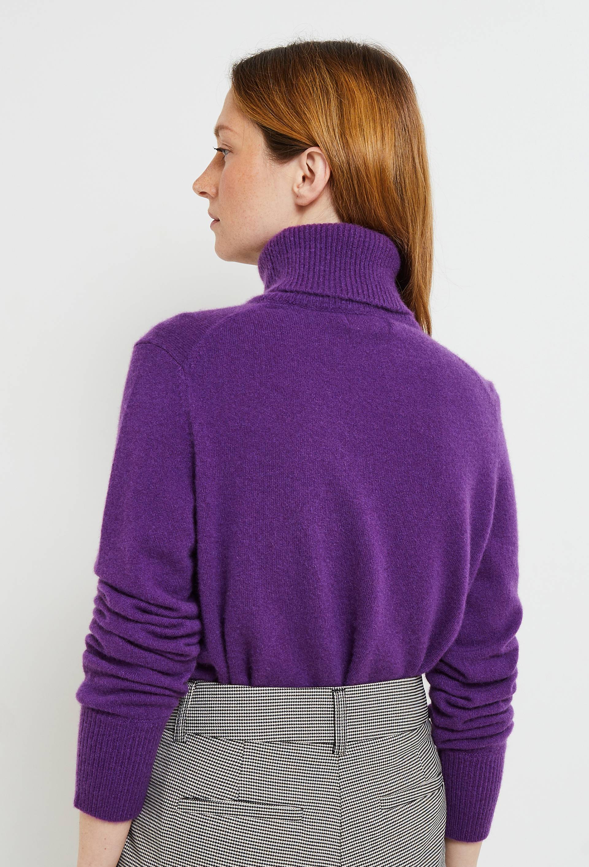 Pull col roulé en cachemire, Violet, large image number 1