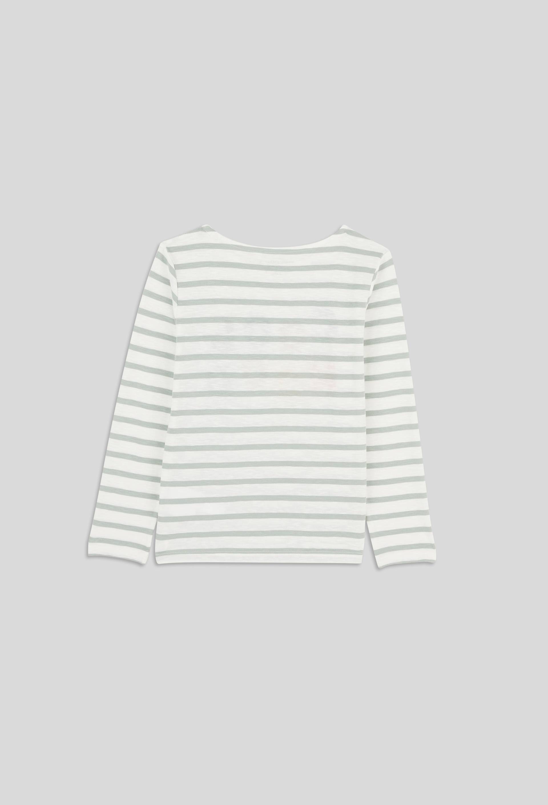 T-shirt marinière manches longue à motif en coton BIO, certifié OEKO-TEX, Ecru, large image number 1