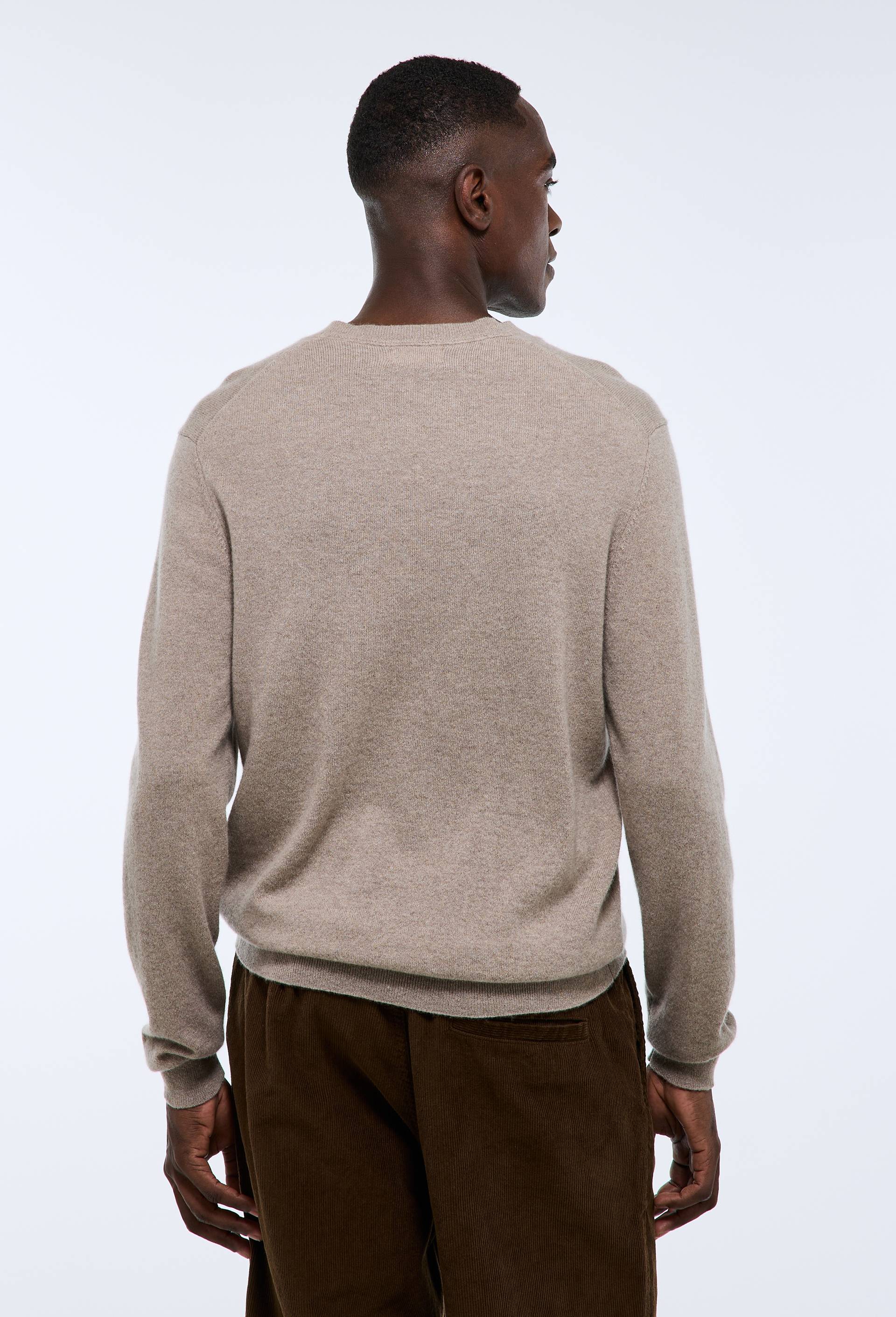 Pull col V en 100% cachemire, Beige, large image number 1