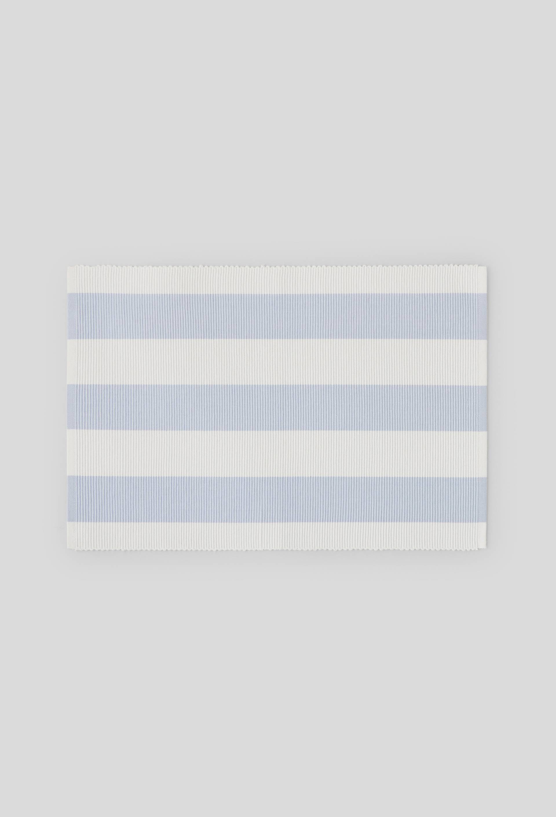 Set de table rayé, 33x48cm, 100% coton, Bleu clair, large image number 0