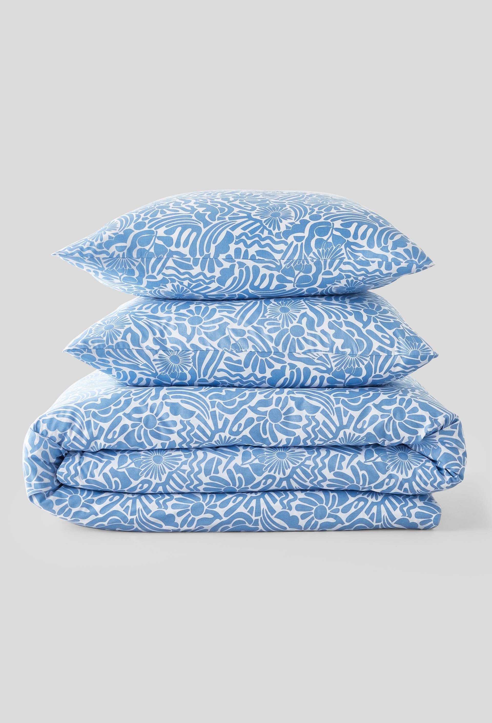 Housse de couette 240x220cm et taies d oreillers 63x63cm, coton bio, oekotex, Bleu foncé, large image number 0