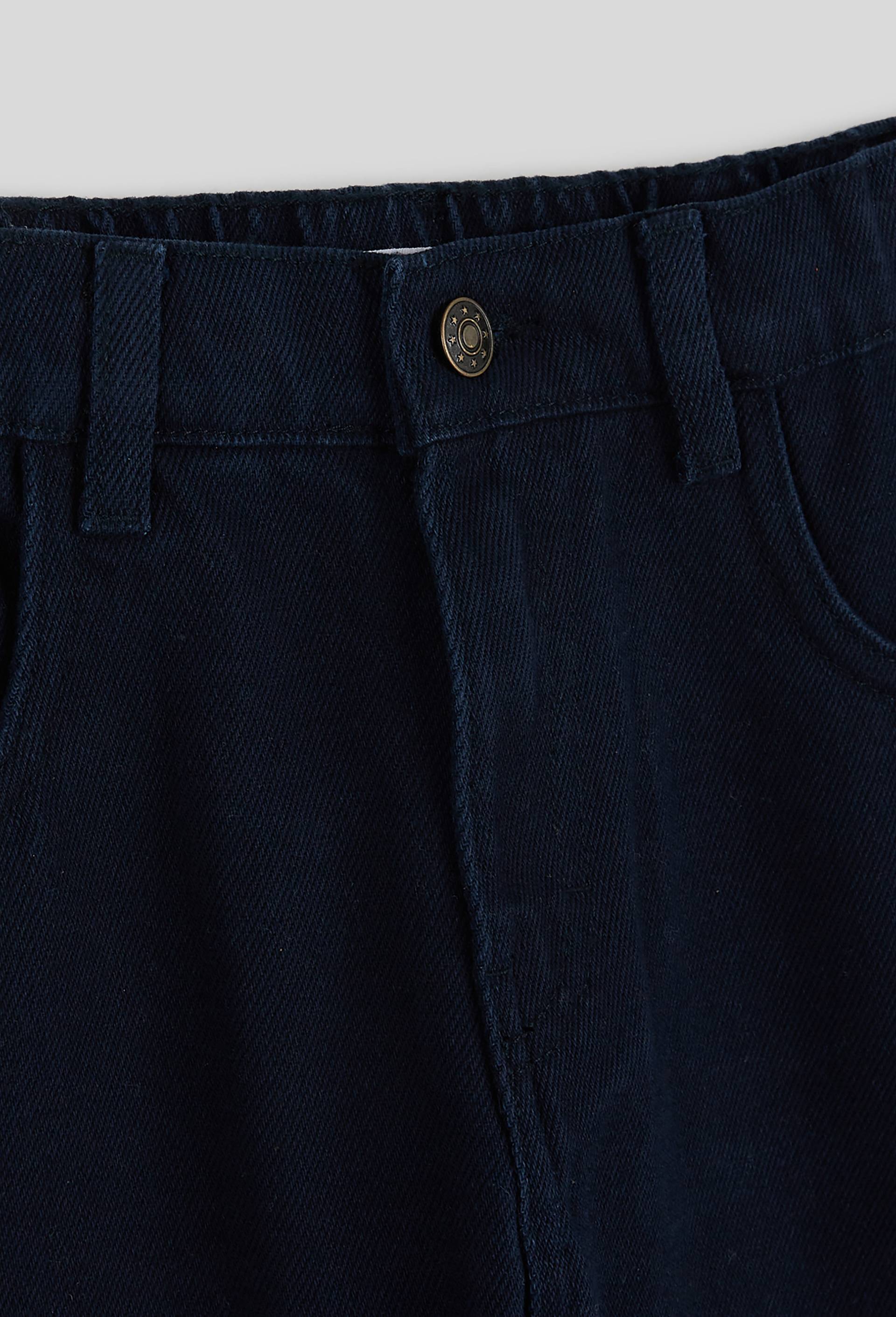 Pantalon en coton twill uni, certifié OEKO-TEX, Bleu foncé, large image number 2