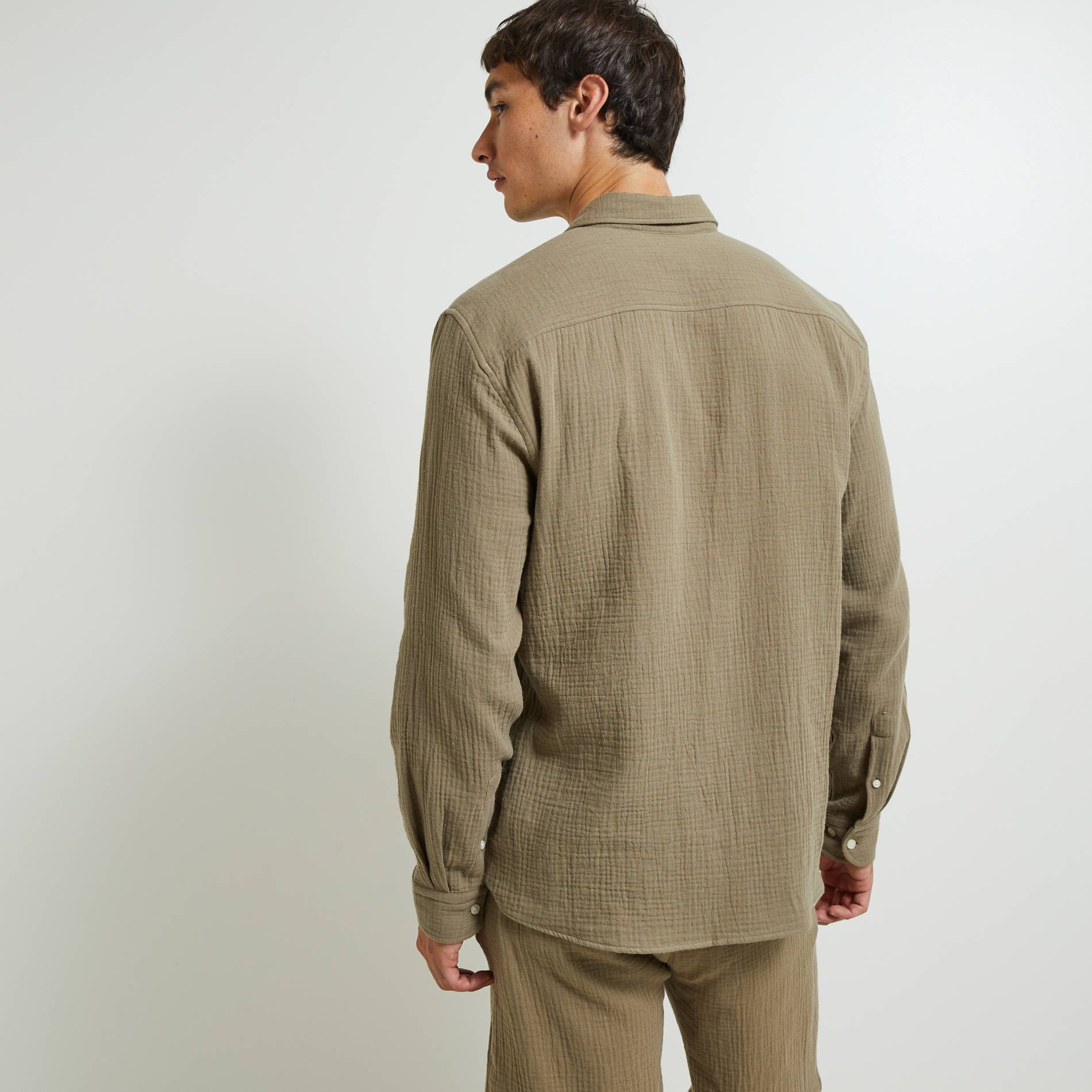 Chemise manches longues en gaze de coton, Oeko-tex, Vert, large image number 3.0