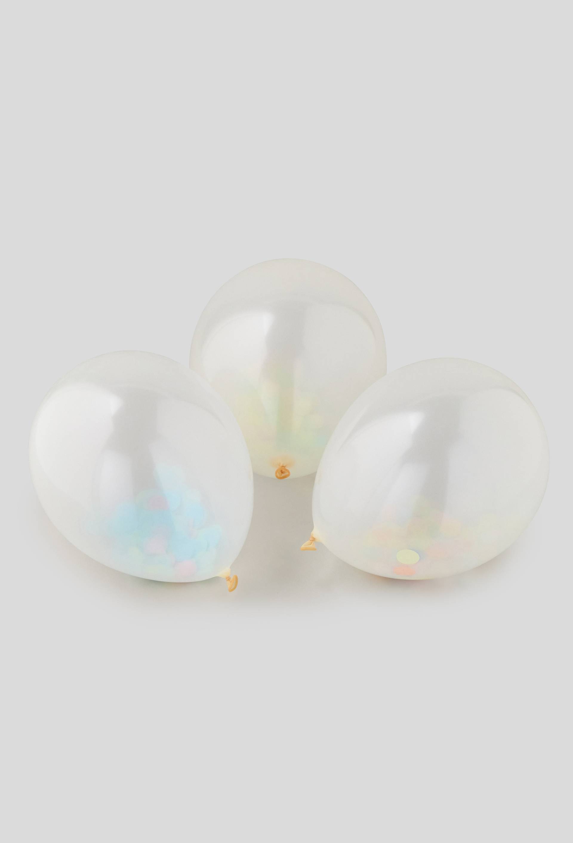 3 ballons pastel avec confettis, Multicolore, large image number 0.0