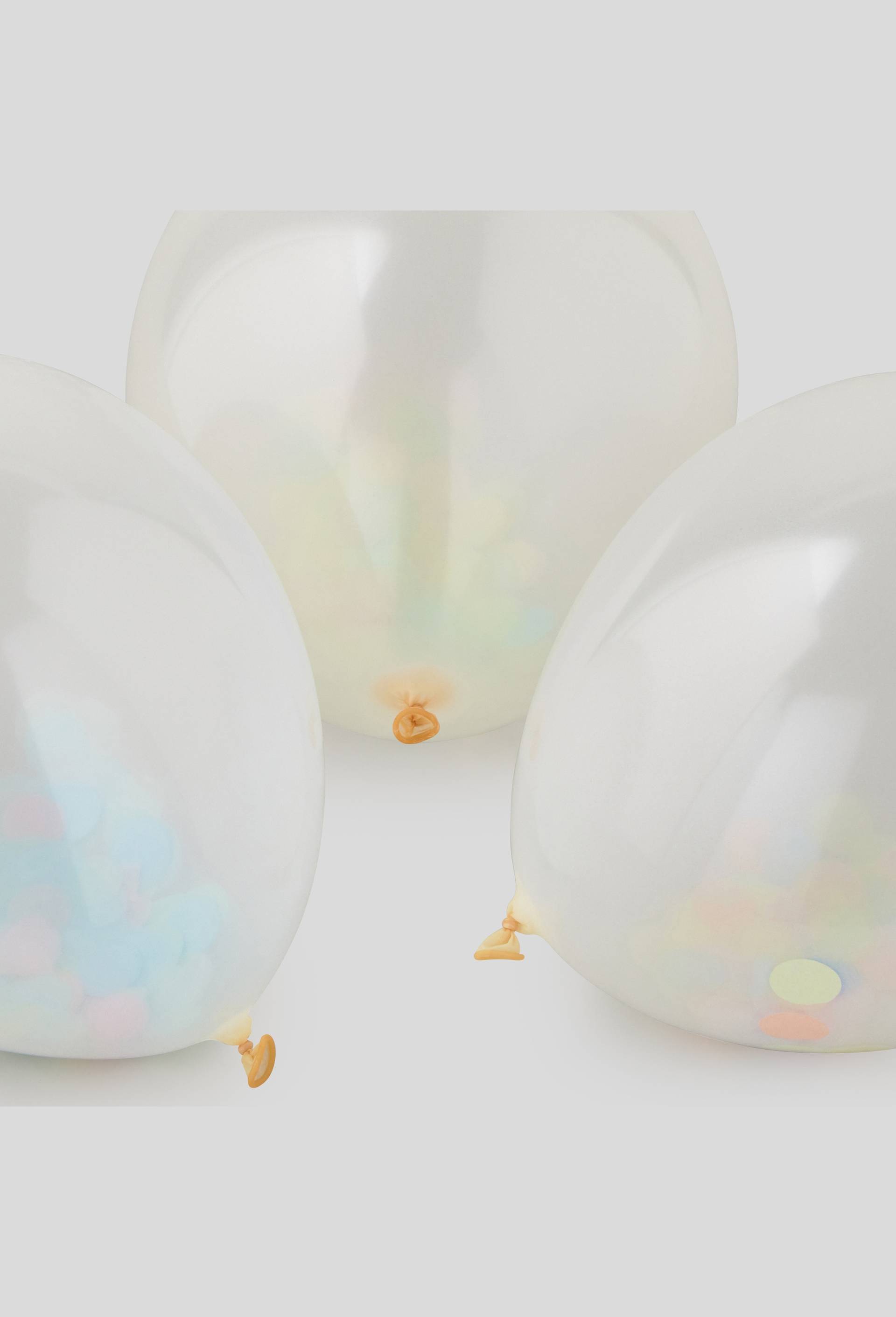 3 ballons pastel avec confettis, Multicolore, large image number 1
